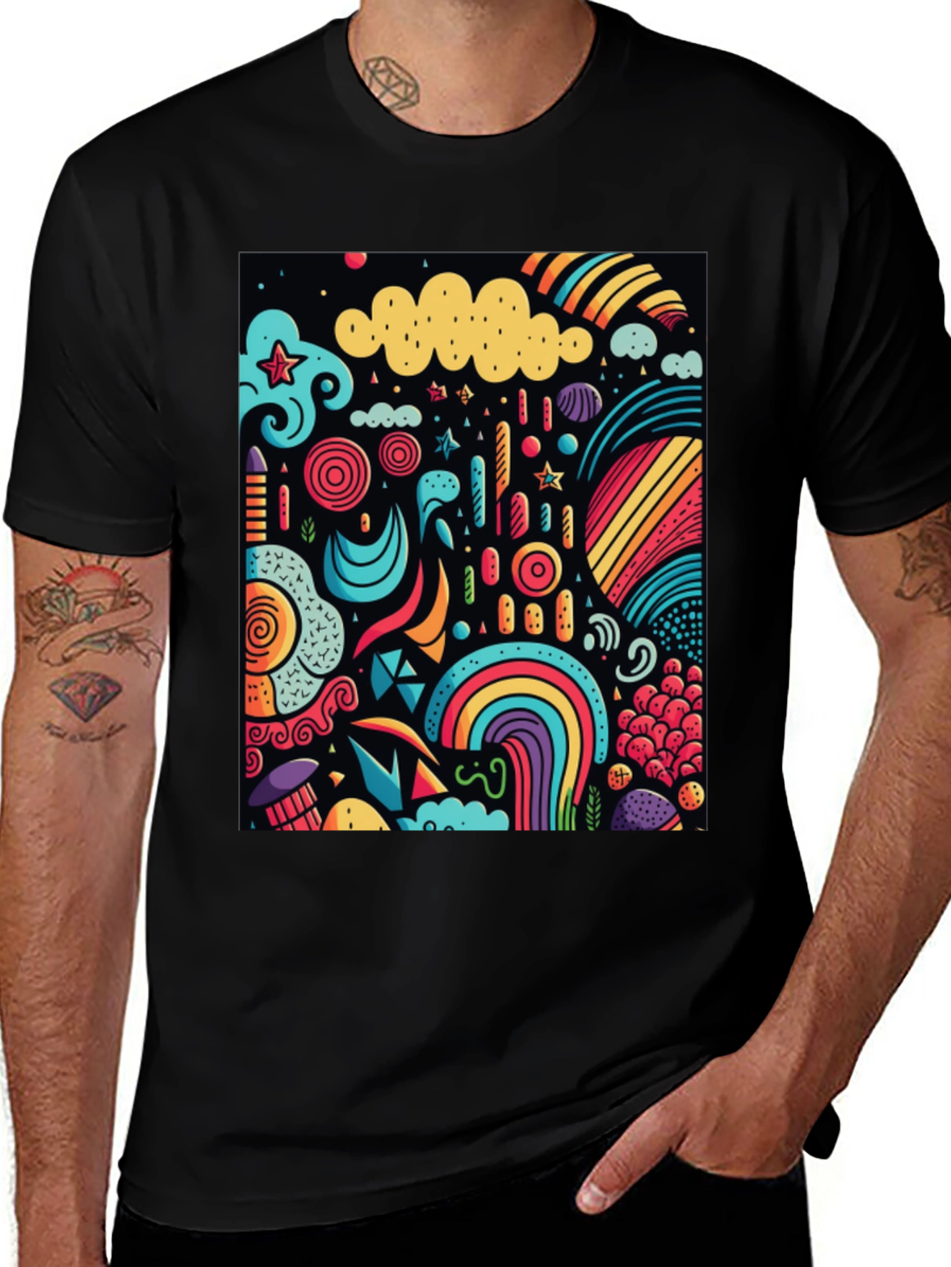 Vibrant Doodle Art Graphic Tee