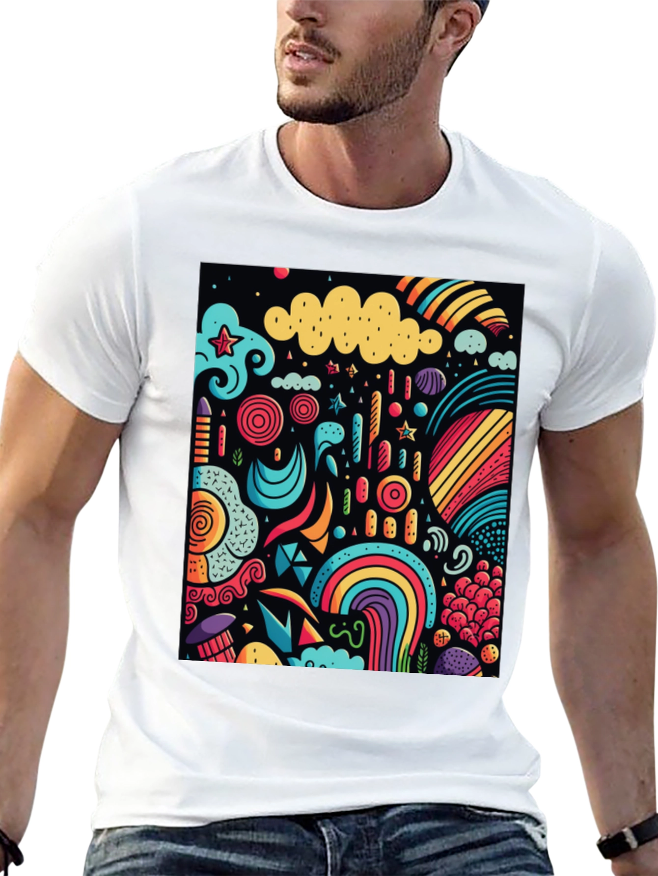 Vibrant Doodle Art Graphic Tee