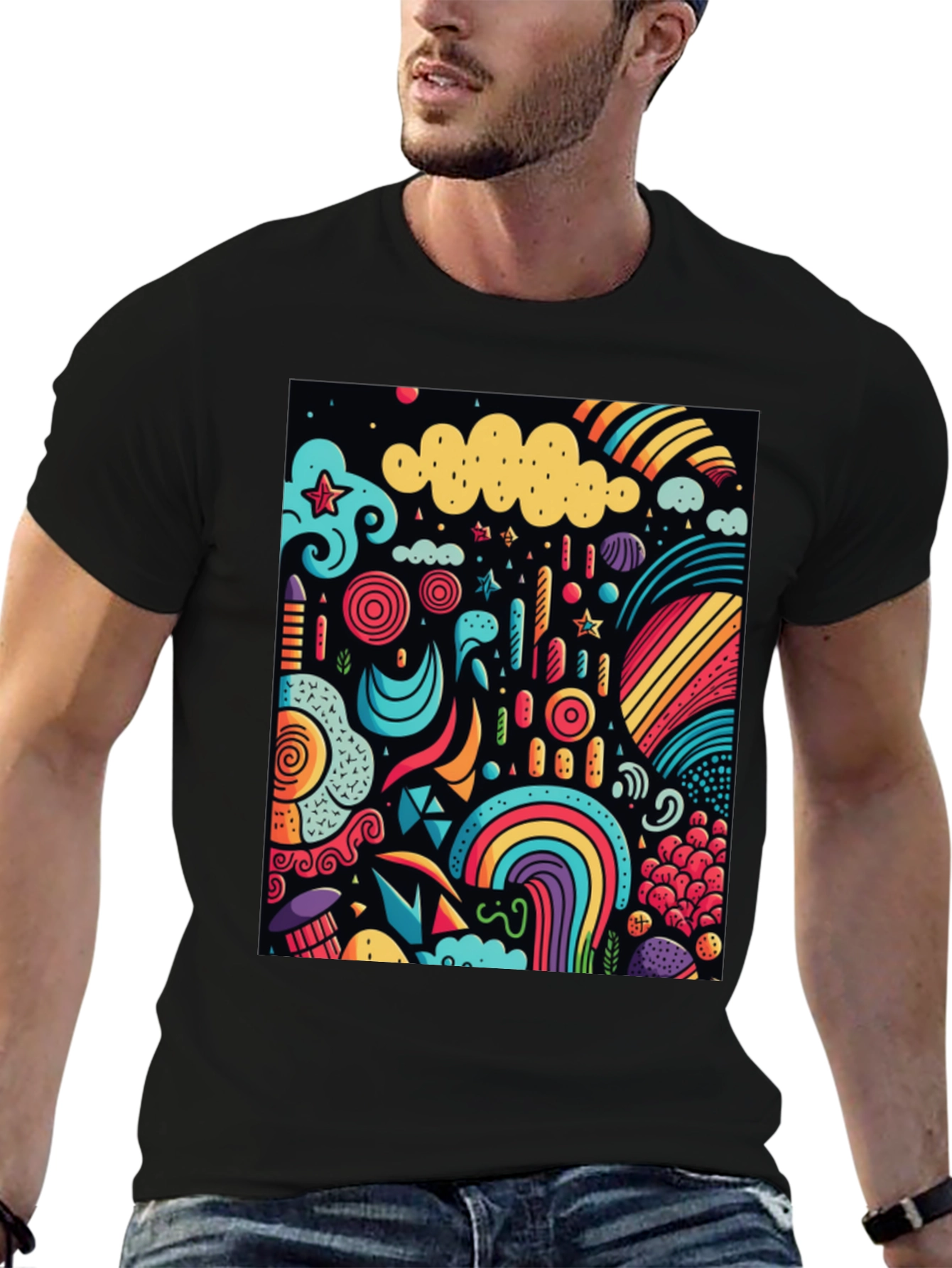 Vibrant Doodle Art Graphic Tee