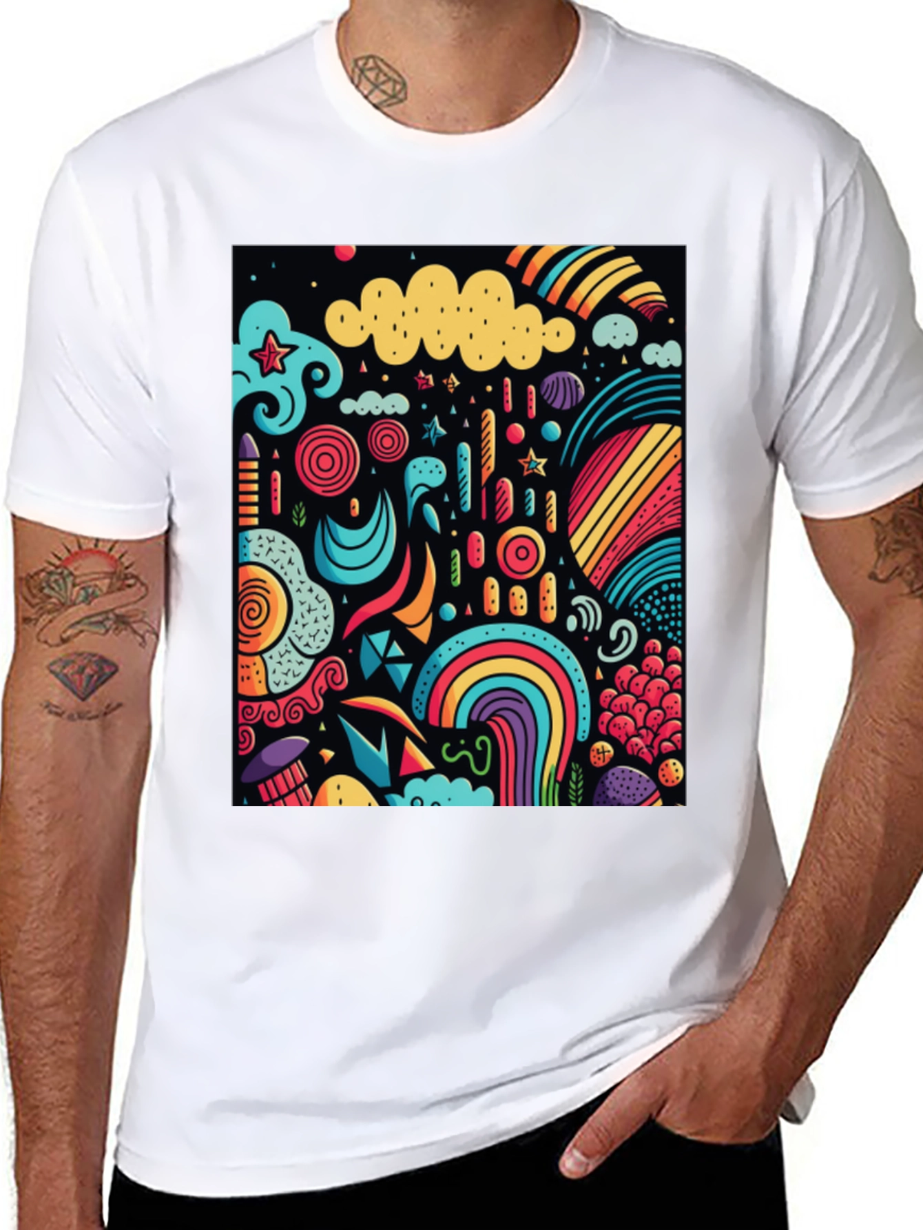 Vibrant Doodle Art Graphic Tee