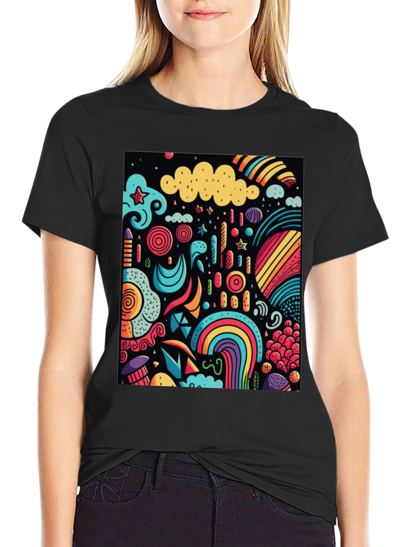Vibrant Doodle Art Graphic Tee