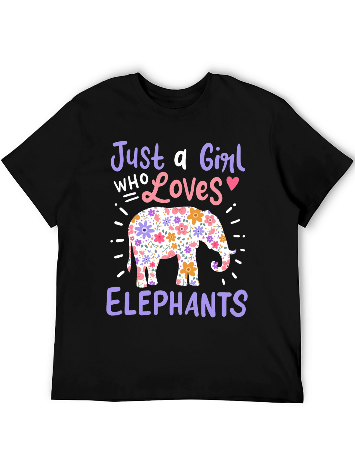 Girl Who Loves Elephants Graphic T-Shirt