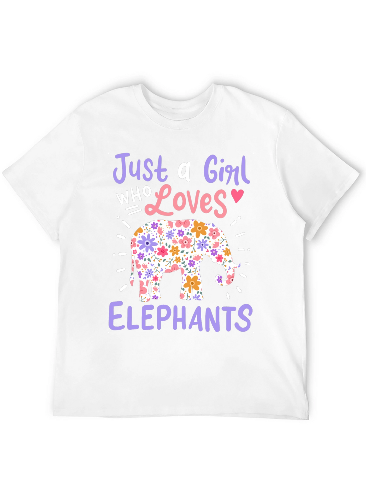 Girl Who Loves Elephants Graphic T-Shirt