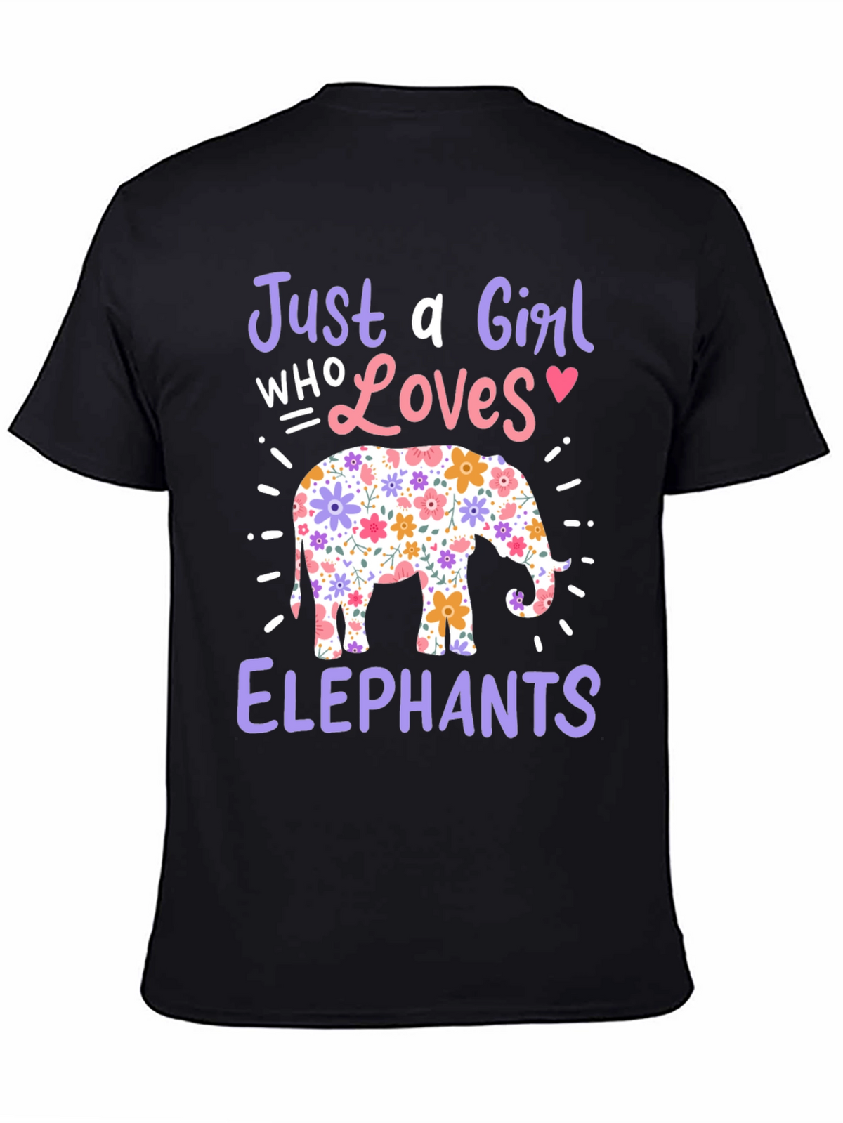 Girl Who Loves Elephants Graphic T-Shirt