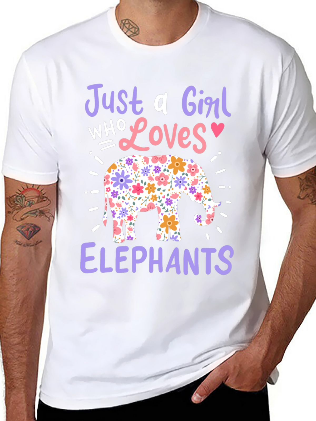 Girl Who Loves Elephants Graphic T-Shirt