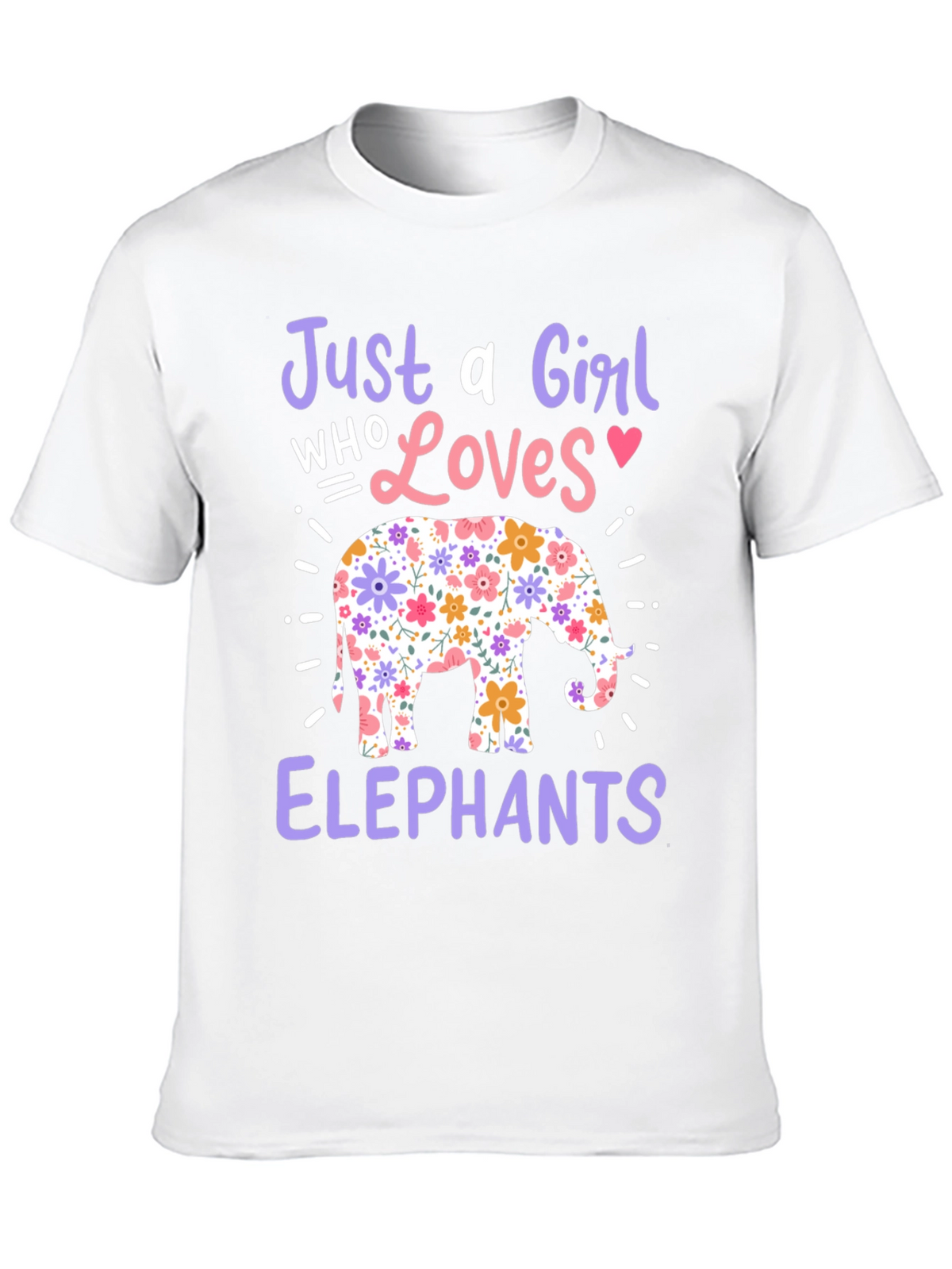 Girl Who Loves Elephants Graphic T-Shirt