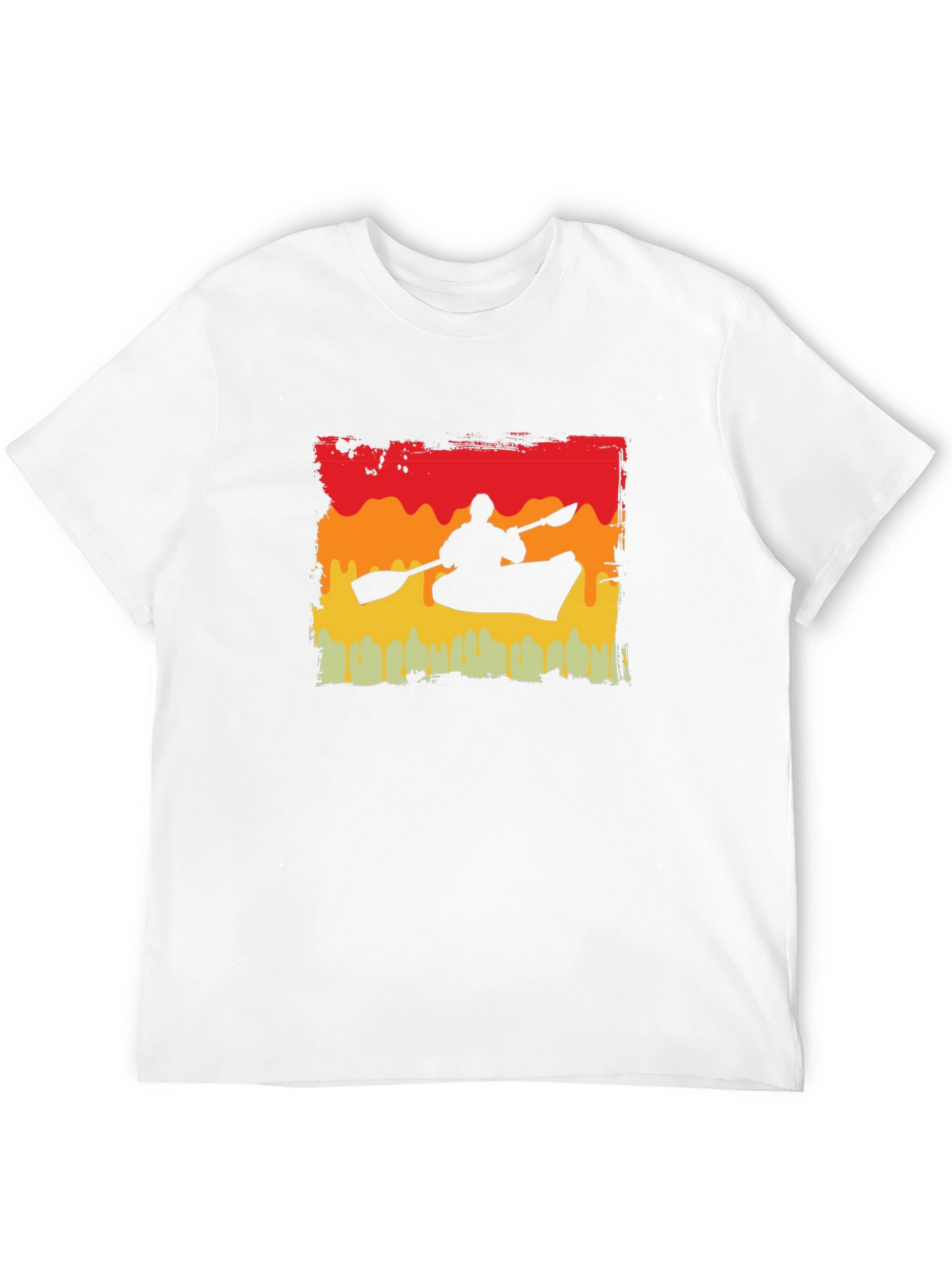 Kayak Silhouette T-Shirt - Retro Sunset Design