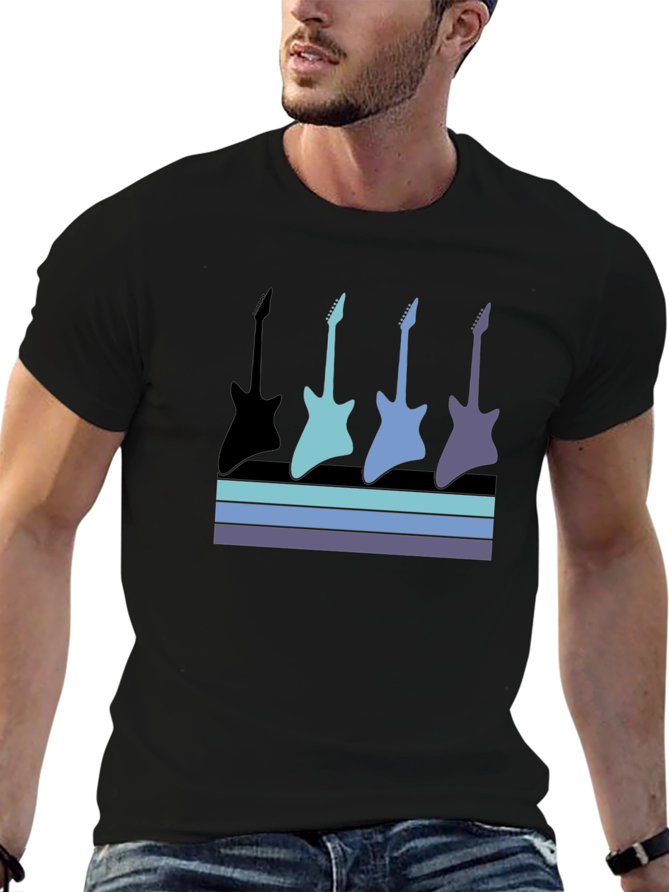 Retro Guitar Graphic T-Shirt