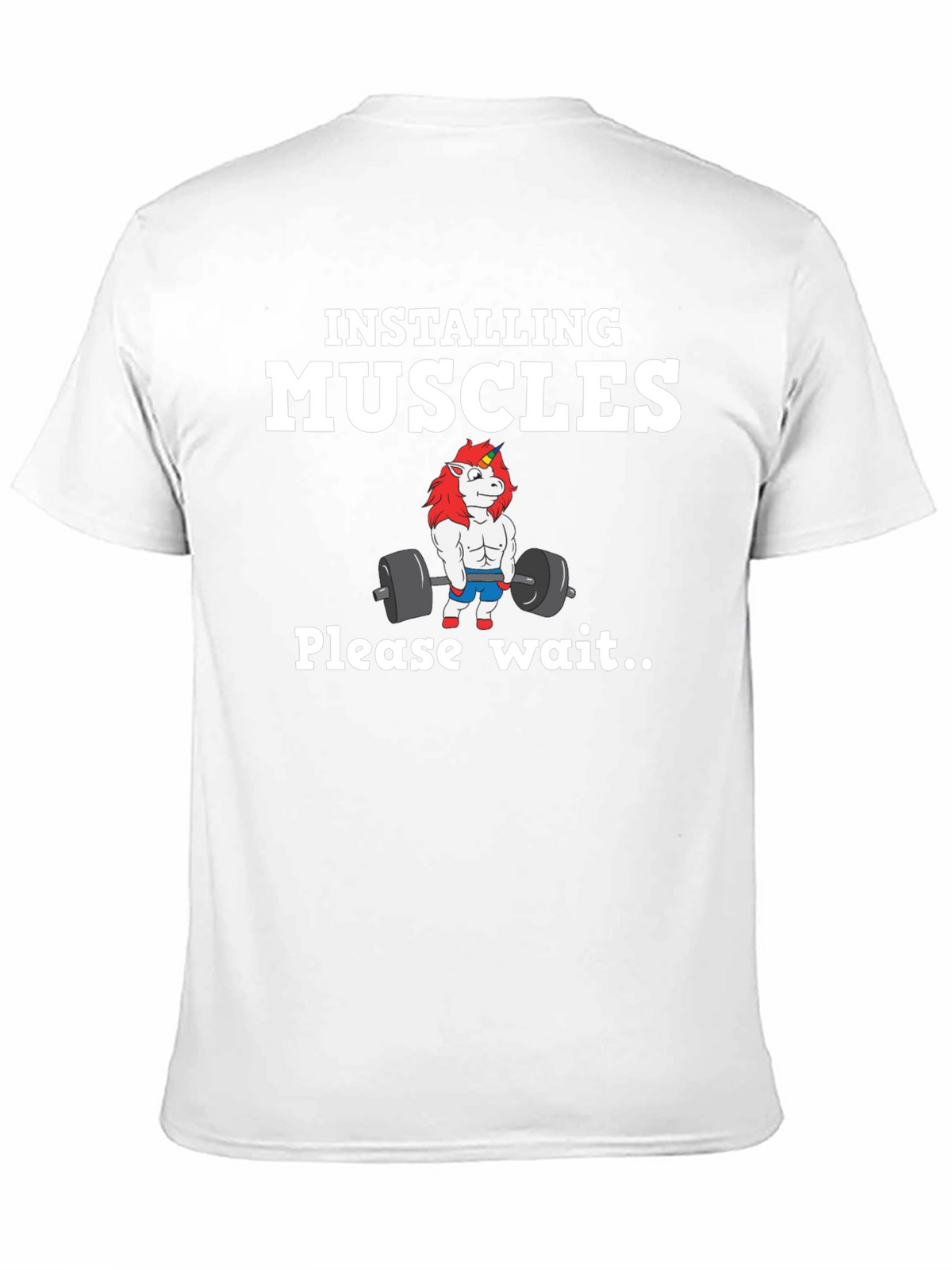 Installing Muscles Unicorn Black T-Shirt