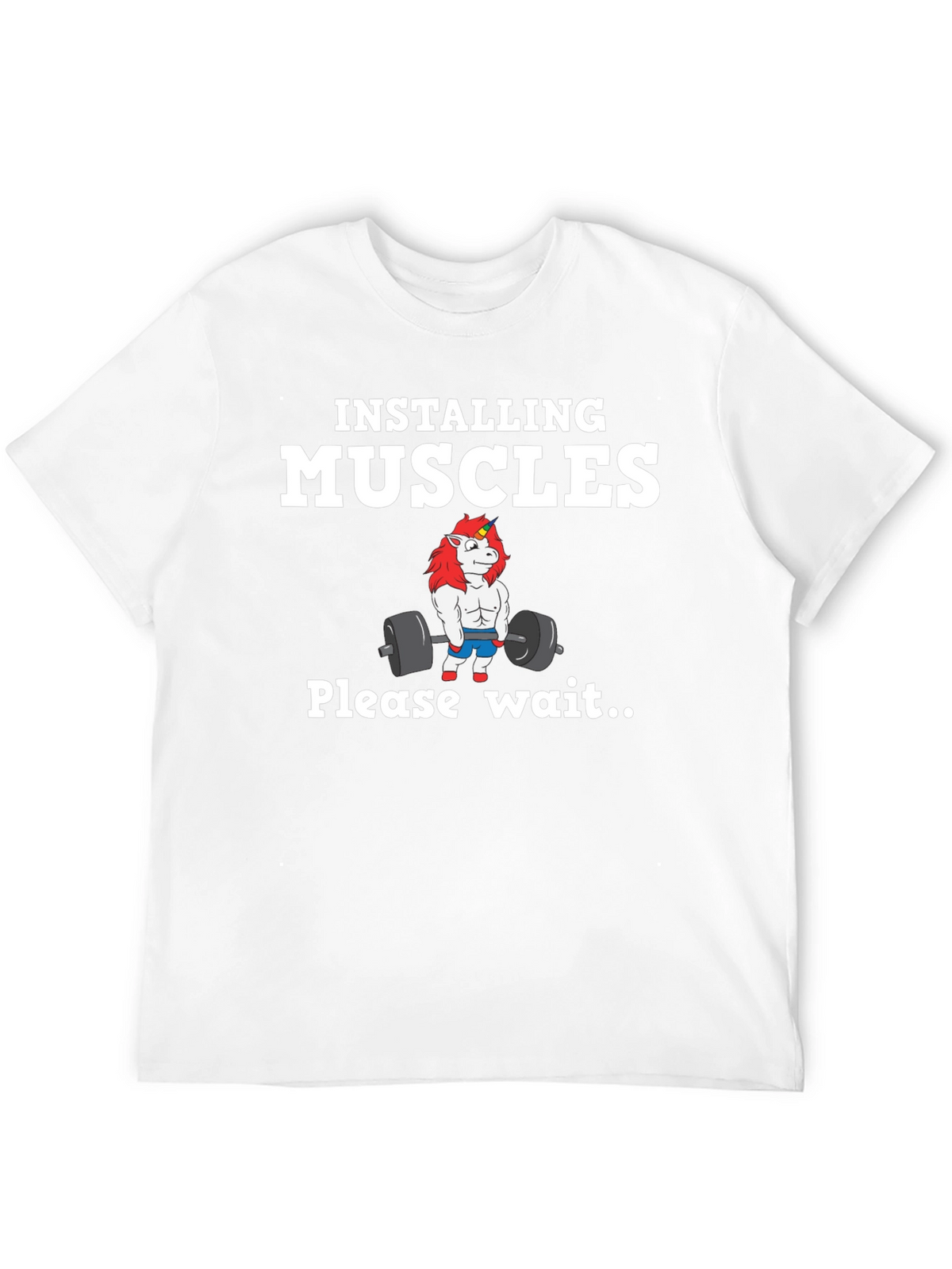 Installing Muscles Unicorn Black T-Shirt
