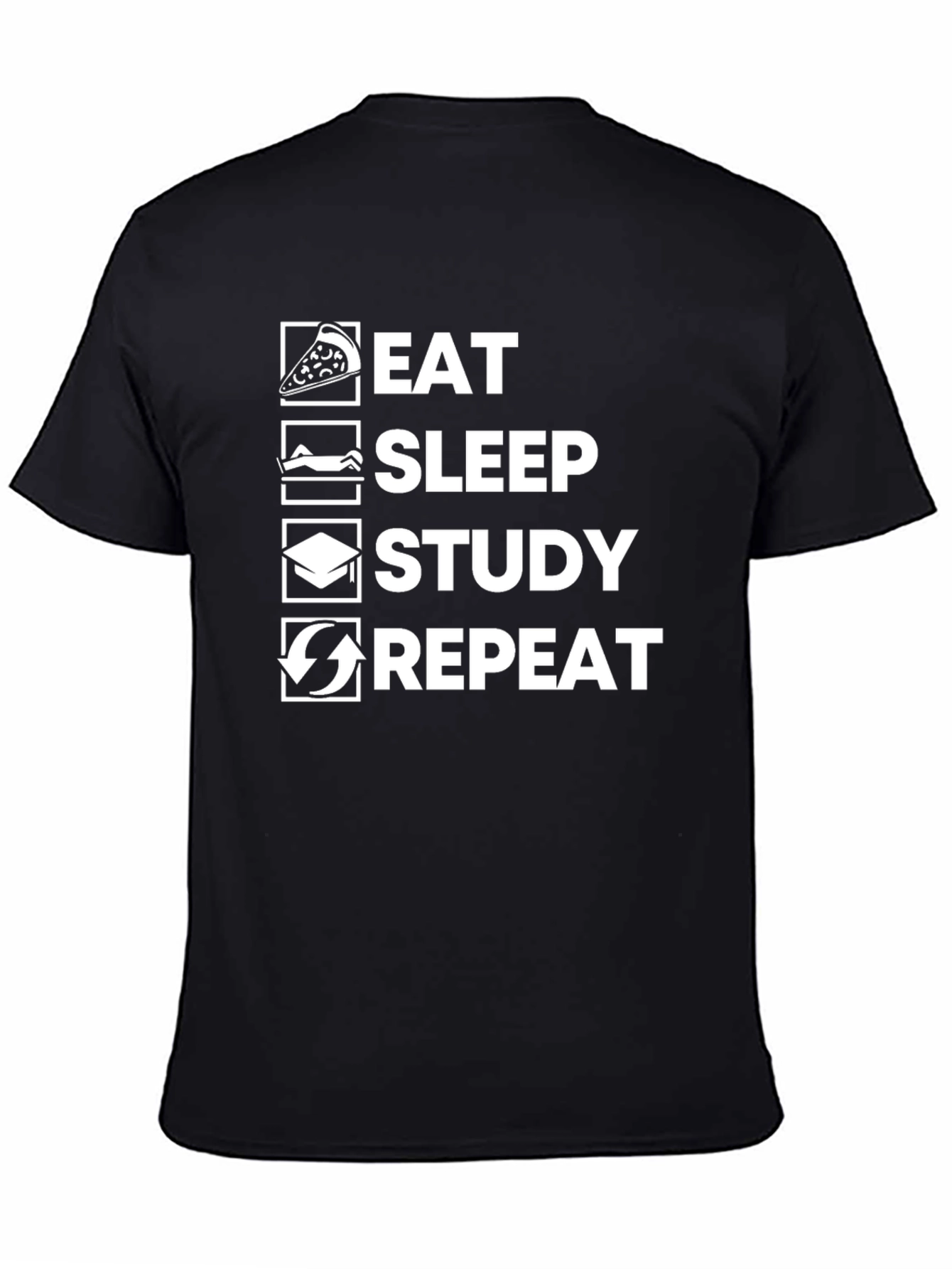 Eat Sleep Study Repeat Graphic T-Shirt