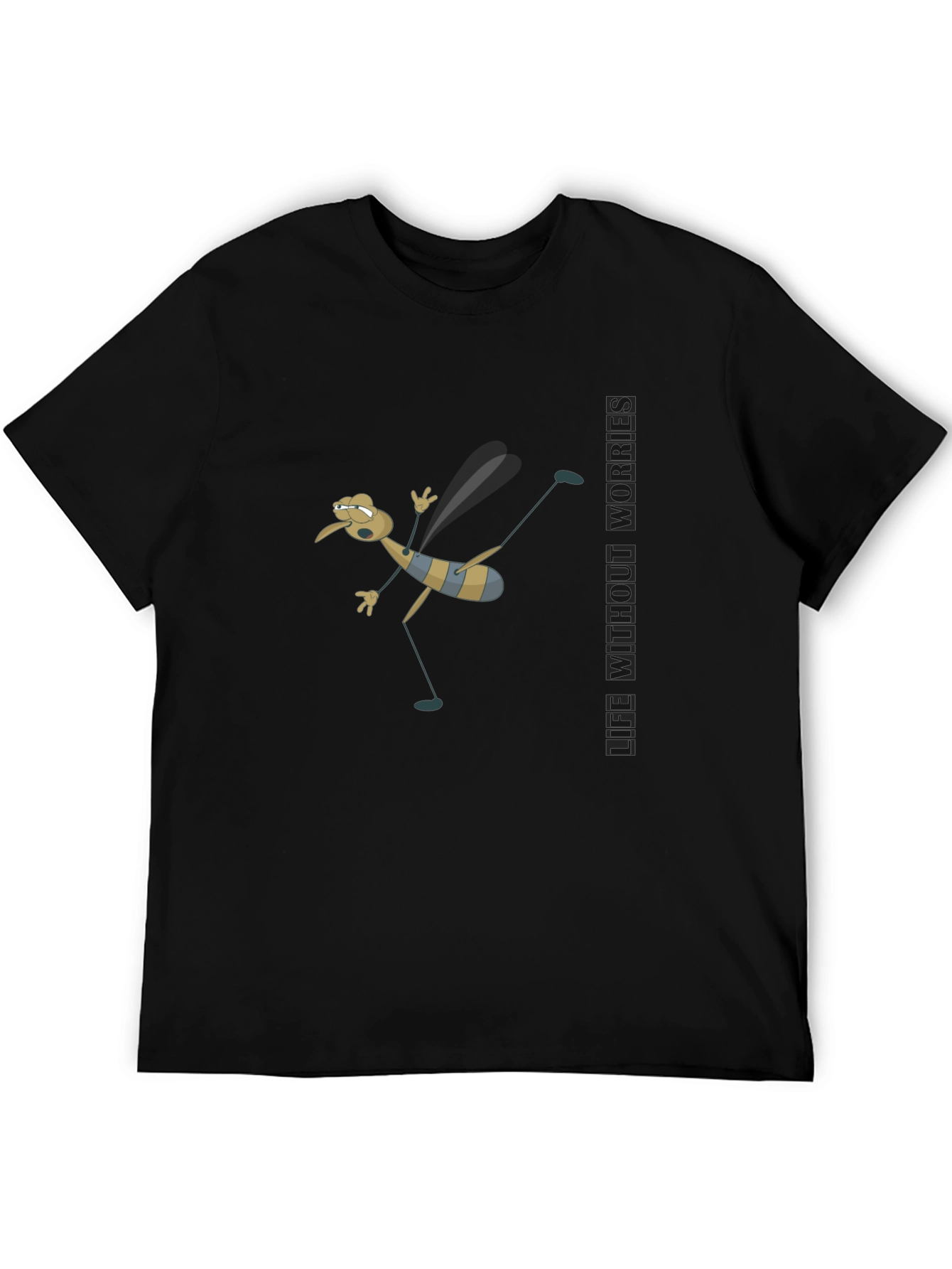Cartoon Mosquito Humor Black T-Shirt