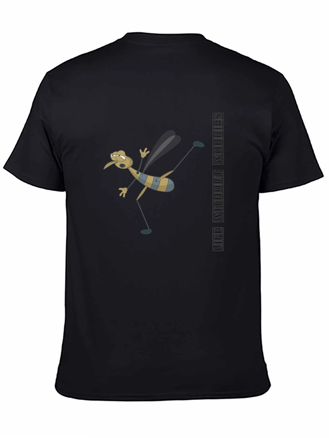 Cartoon Mosquito Humor Black T-Shirt