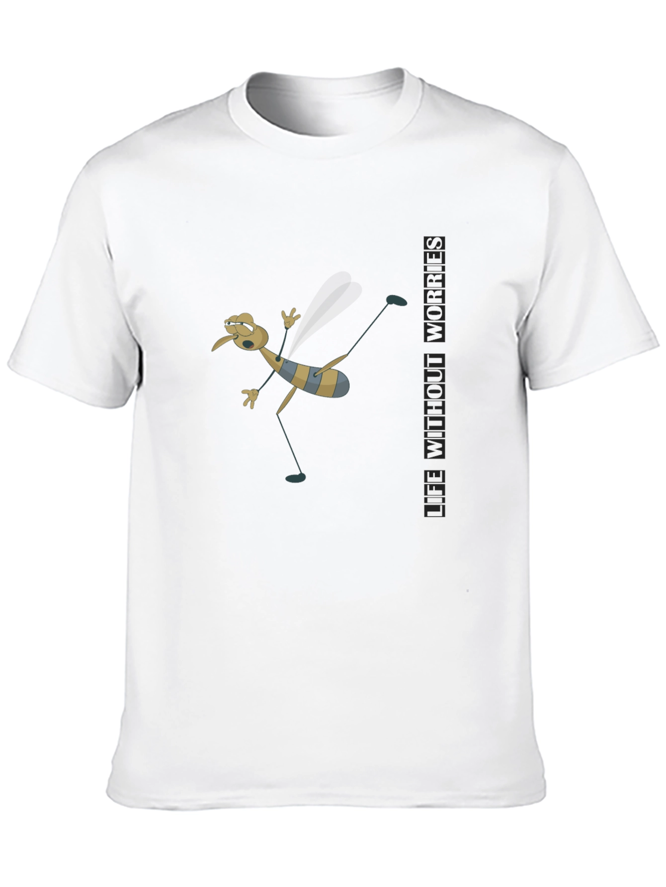 Cartoon Mosquito Humor Black T-Shirt