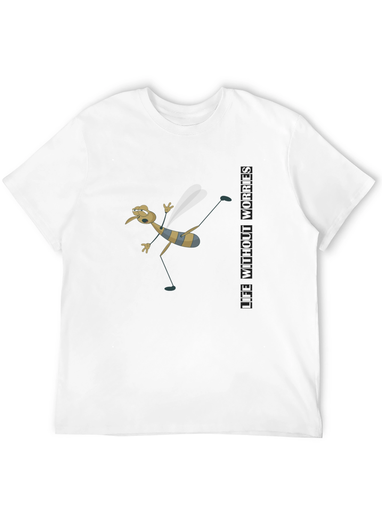 Cartoon Mosquito Humor Black T-Shirt
