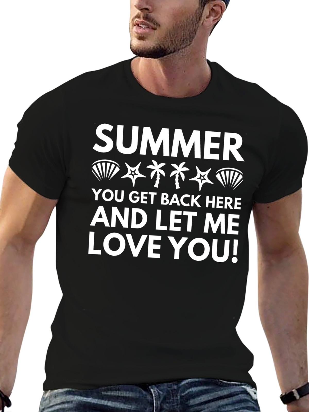 Summer Love Graphic Tee - Black Cotton T-Shirt