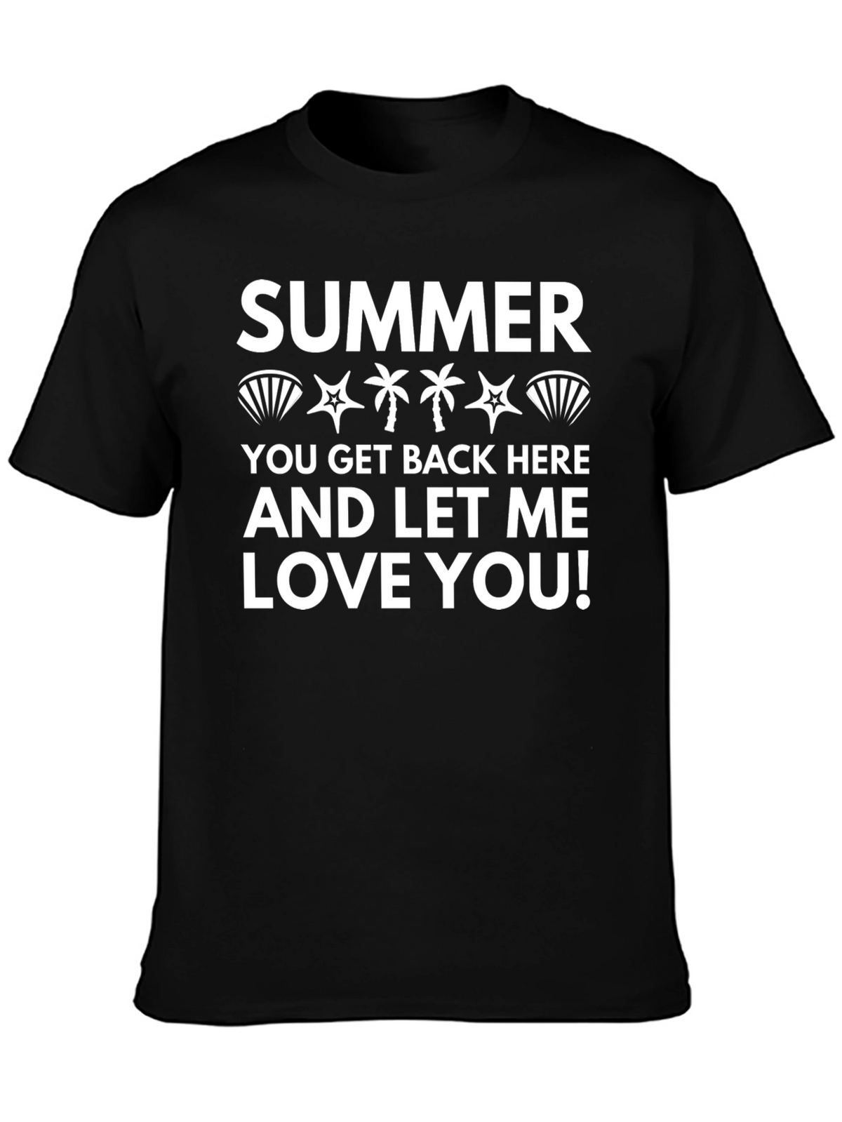 Summer Love Graphic Tee - Black Cotton T-Shirt