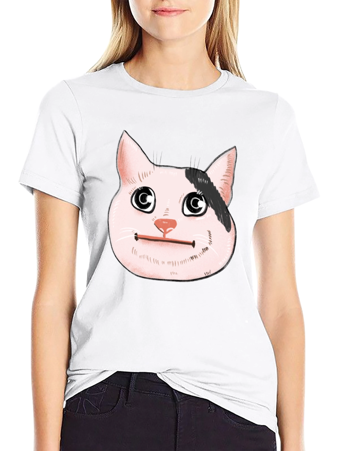 Beluga Cat Meme Black T-Shirt