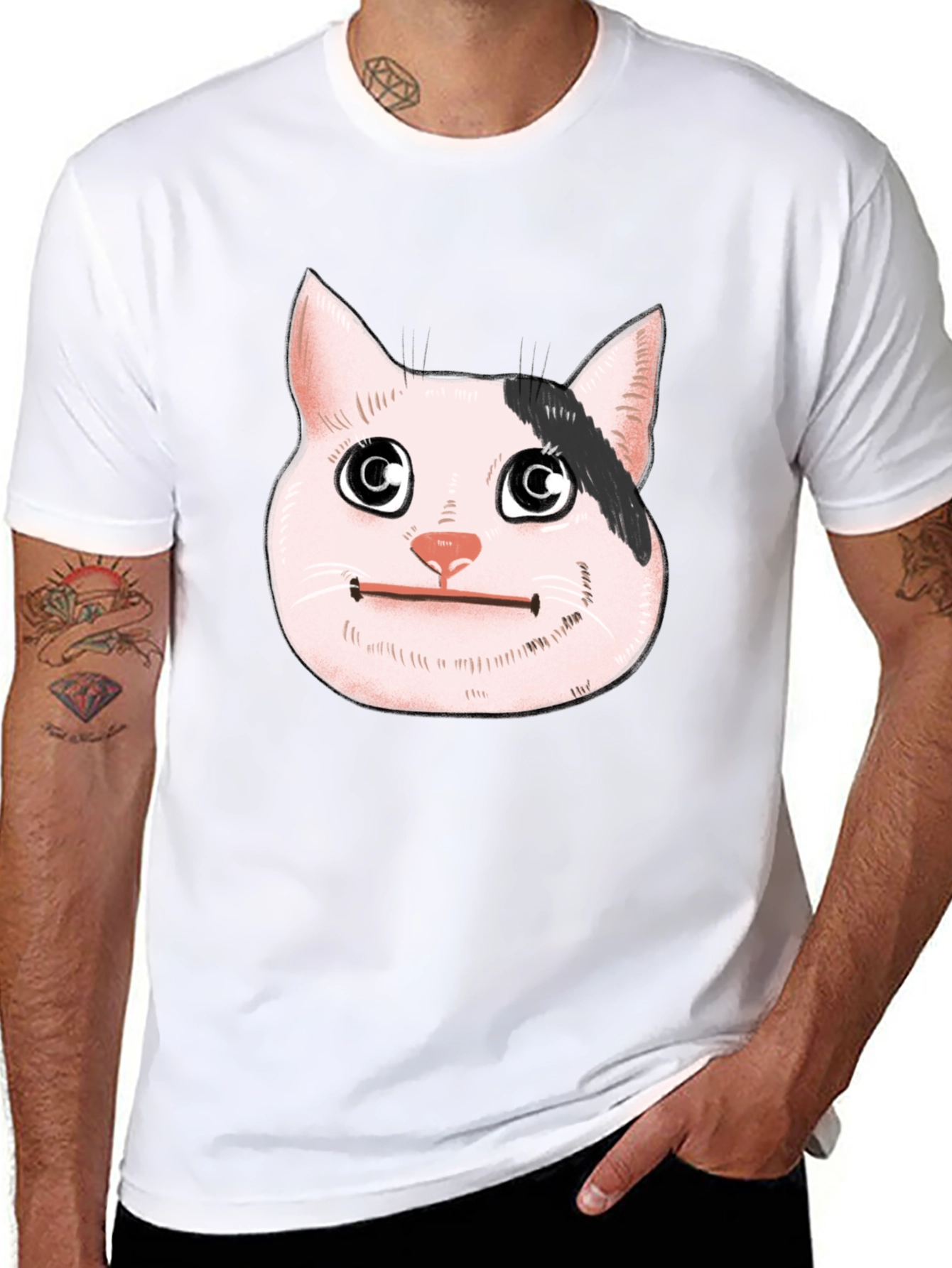 Beluga Cat Meme Black T-Shirt