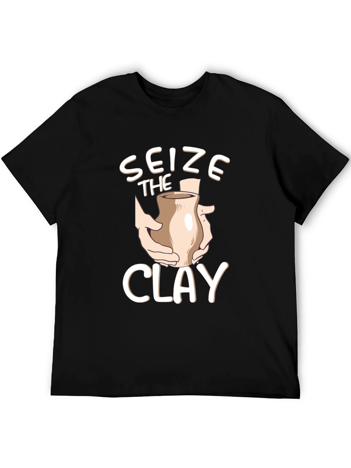Seize the Clay Black T-Shirt Pottery Design