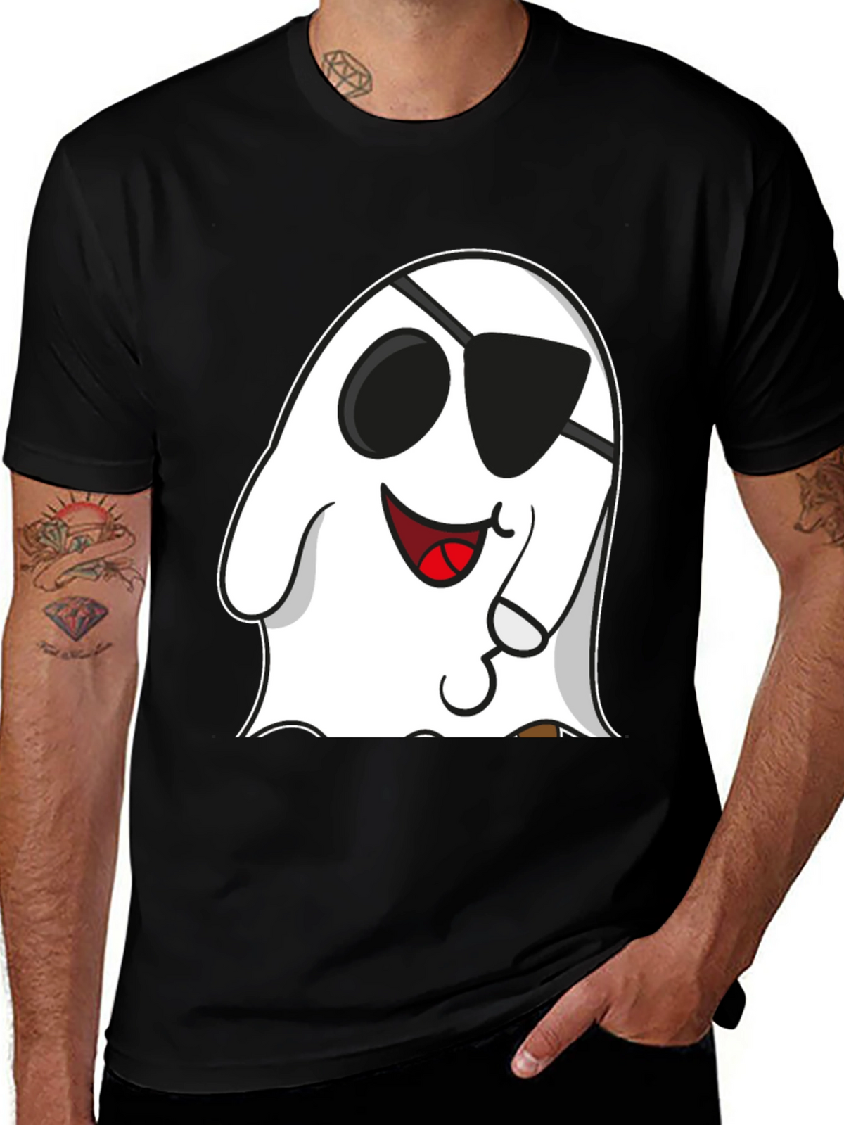 Funny Pirate Ghost Graphic T-Shirt