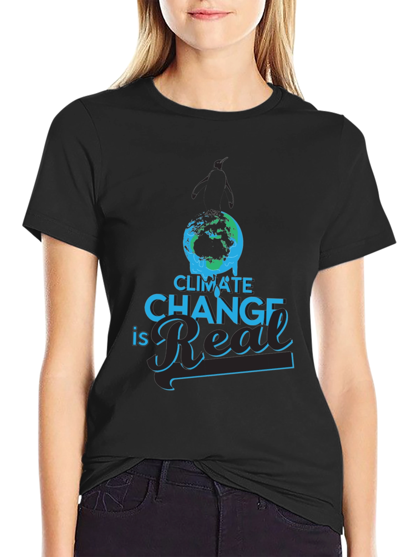 Climate Change Is Real Graphic T-Shirt - Black