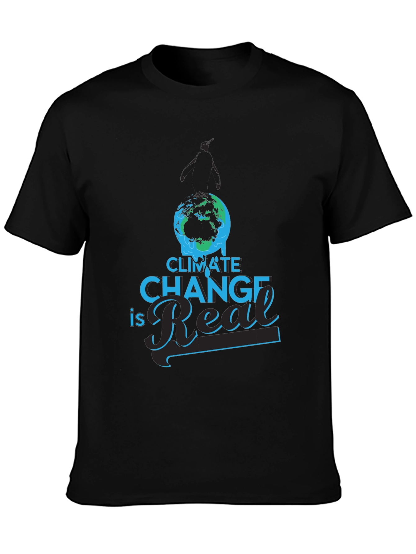 Climate Change Is Real Graphic T-Shirt - Black