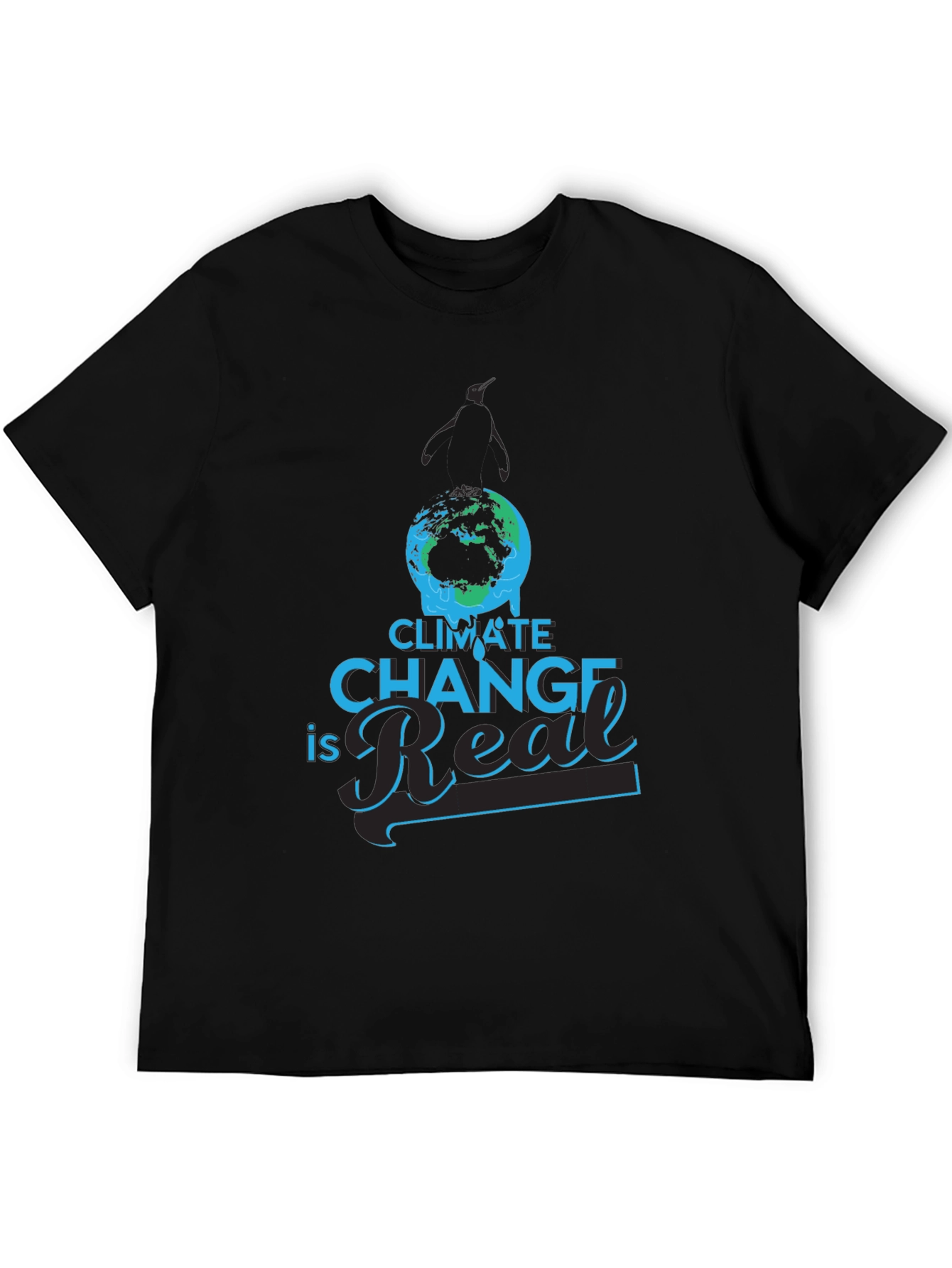 Climate Change Is Real Graphic T-Shirt - Black