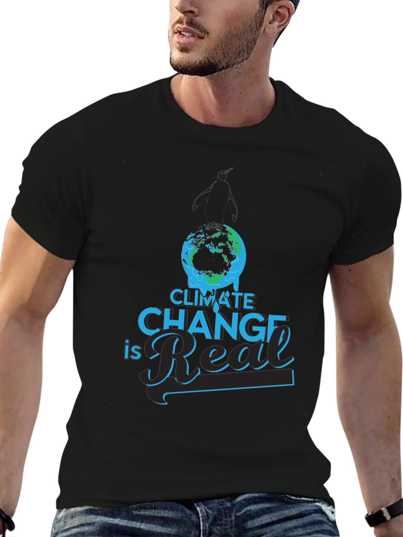 Climate Change Is Real Graphic T-Shirt - Black