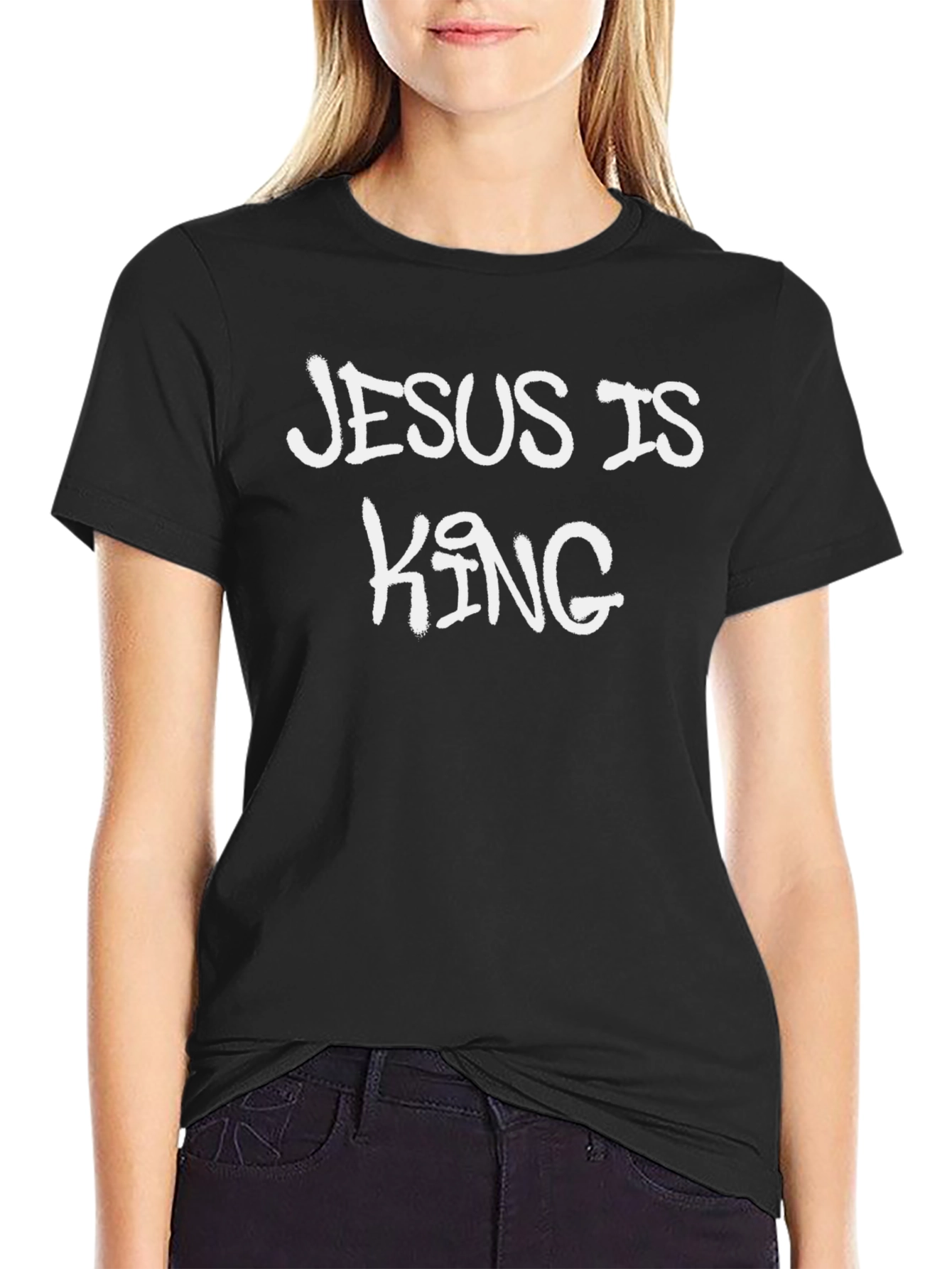 Jesus is King Graphic Black T-Shirt