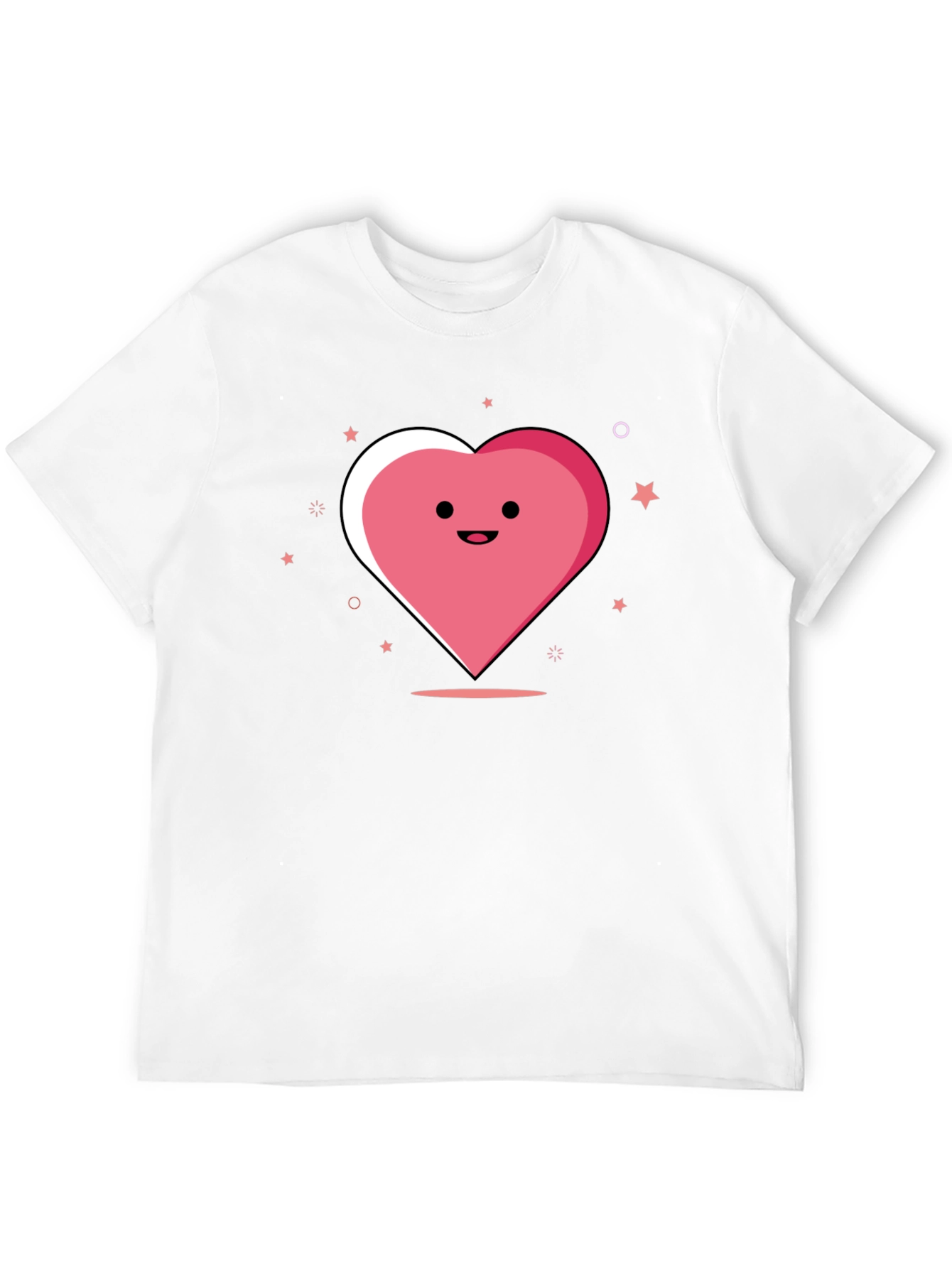 Cute Heart Graphic Black T-Shirt