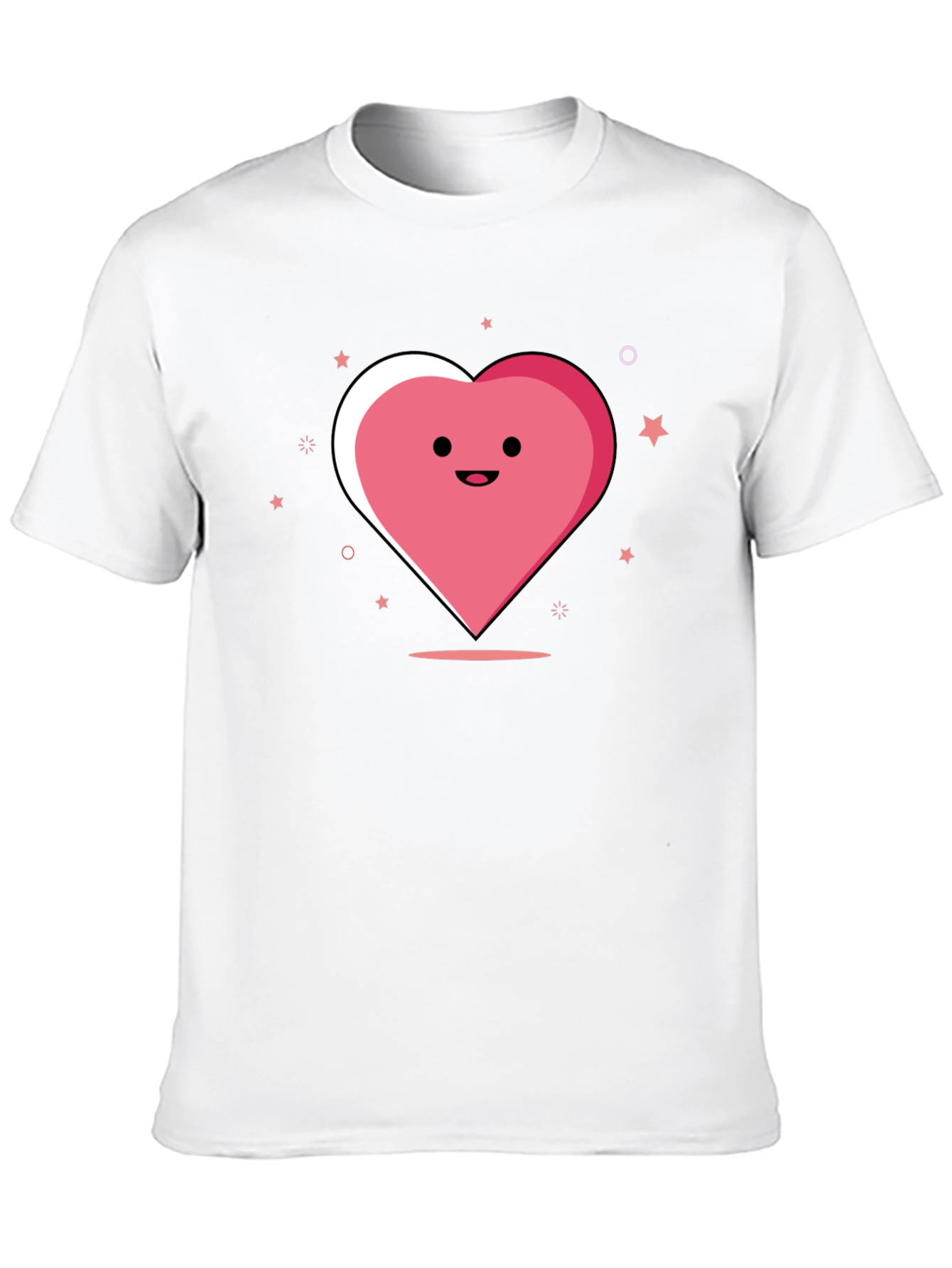 Cute Heart Graphic Black T-Shirt