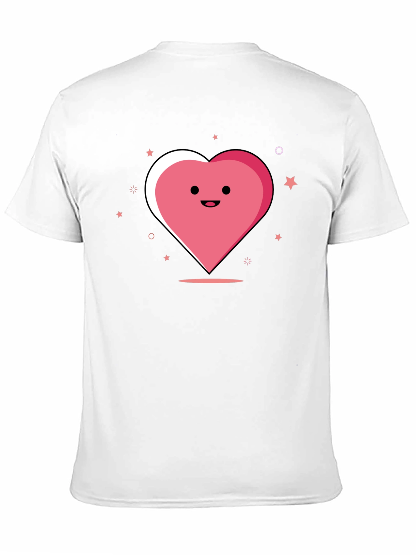 Cute Heart Graphic Black T-Shirt