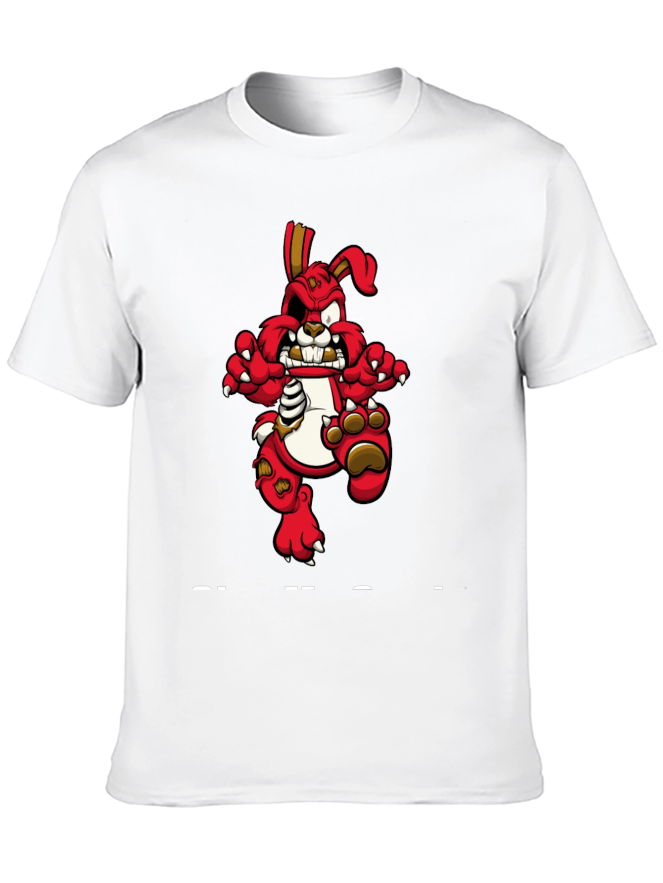Zombie Bunny Graphic T-Shirt - Black Cotton Tee