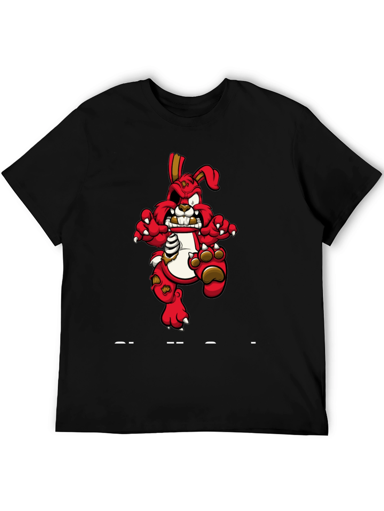 Zombie Bunny Graphic T-Shirt - Black Cotton Tee