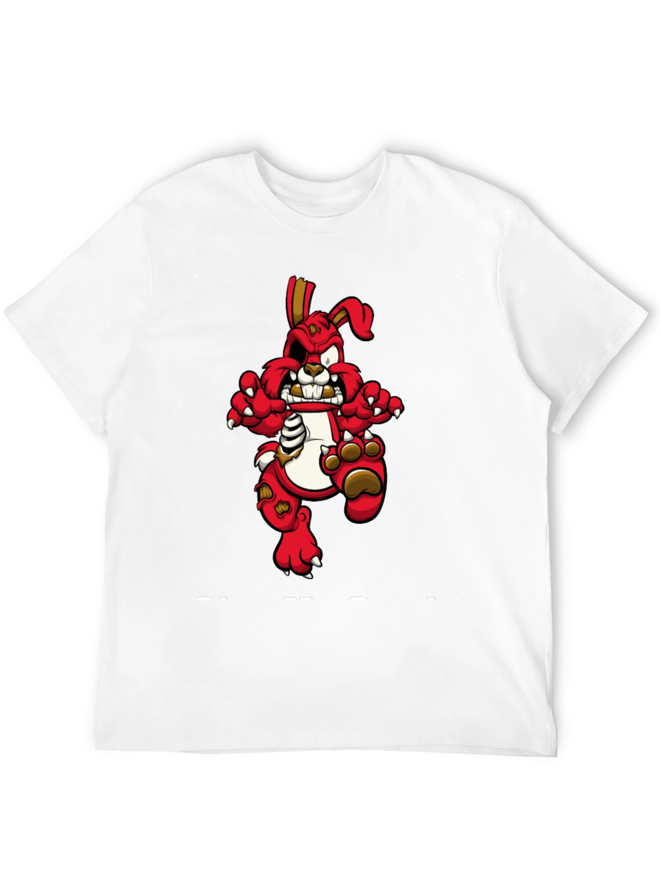 Zombie Bunny Graphic T-Shirt - Black Cotton Tee