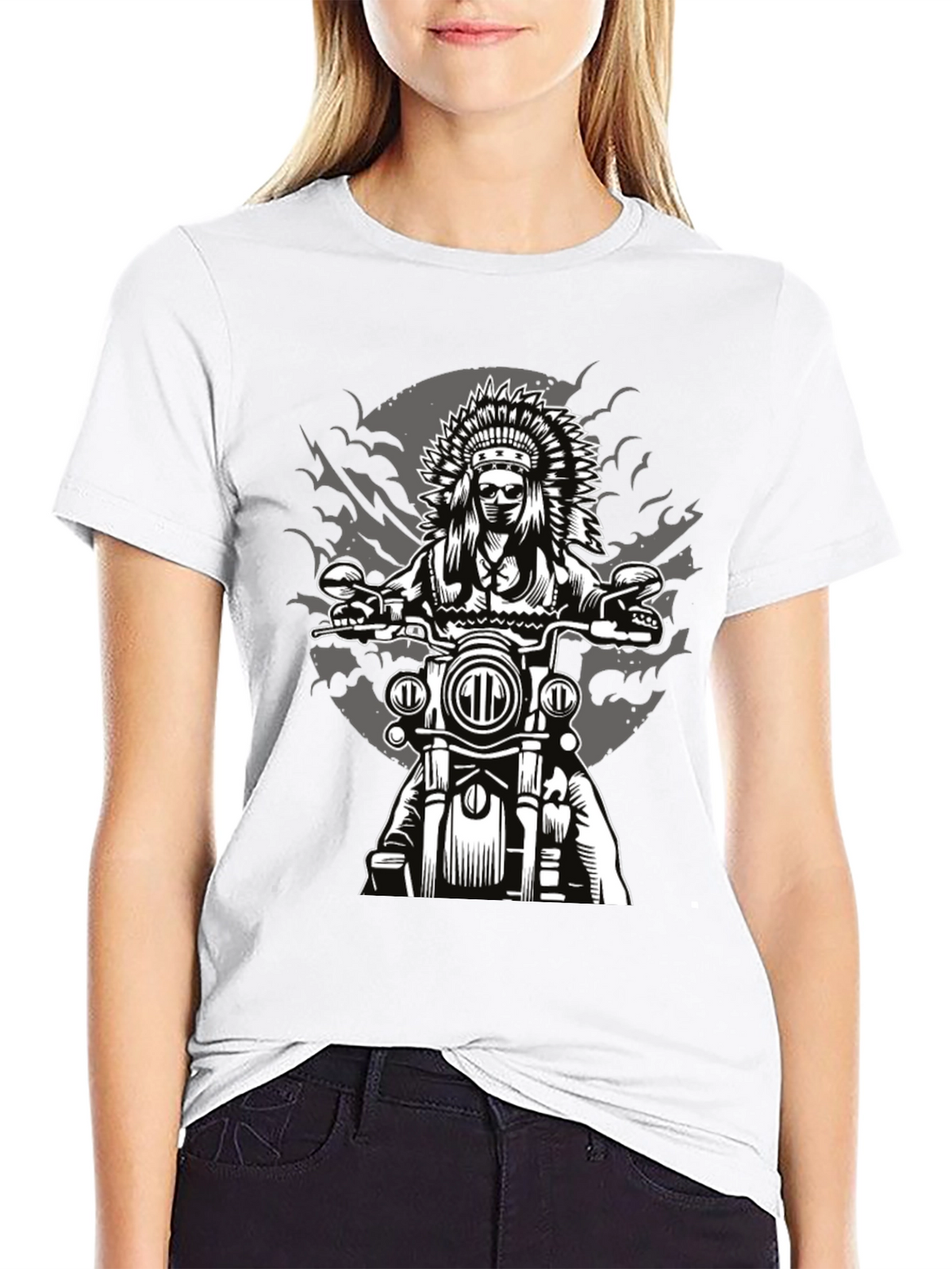 Indian Chief Motorcycle Graphic T-Shirt