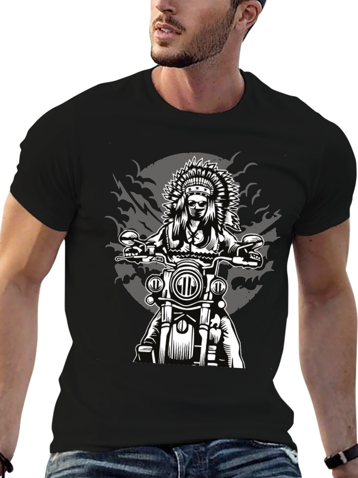 Indian Chief Motorcycle Graphic T-Shirt