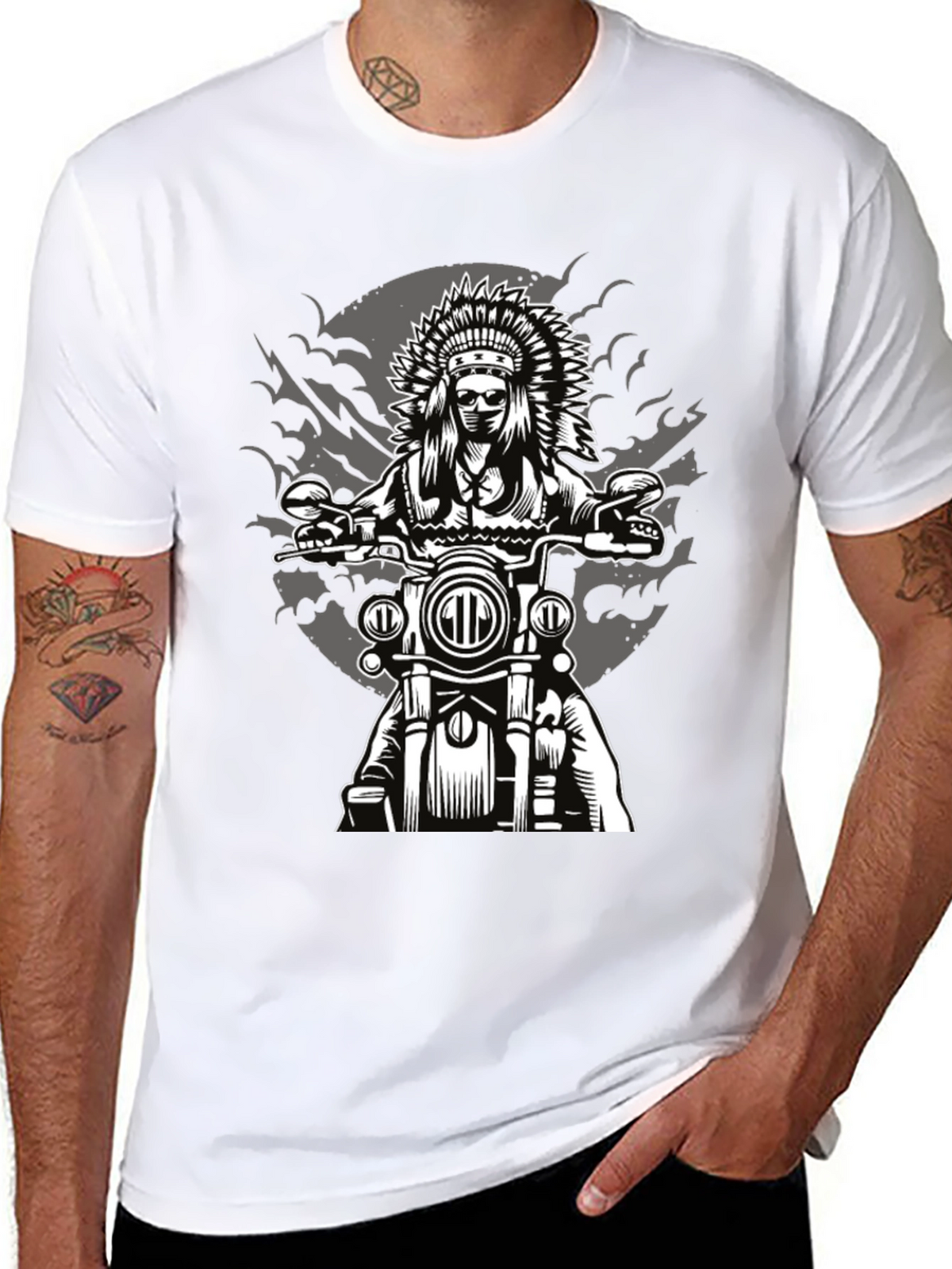 Indian Chief Motorcycle Graphic T-Shirt