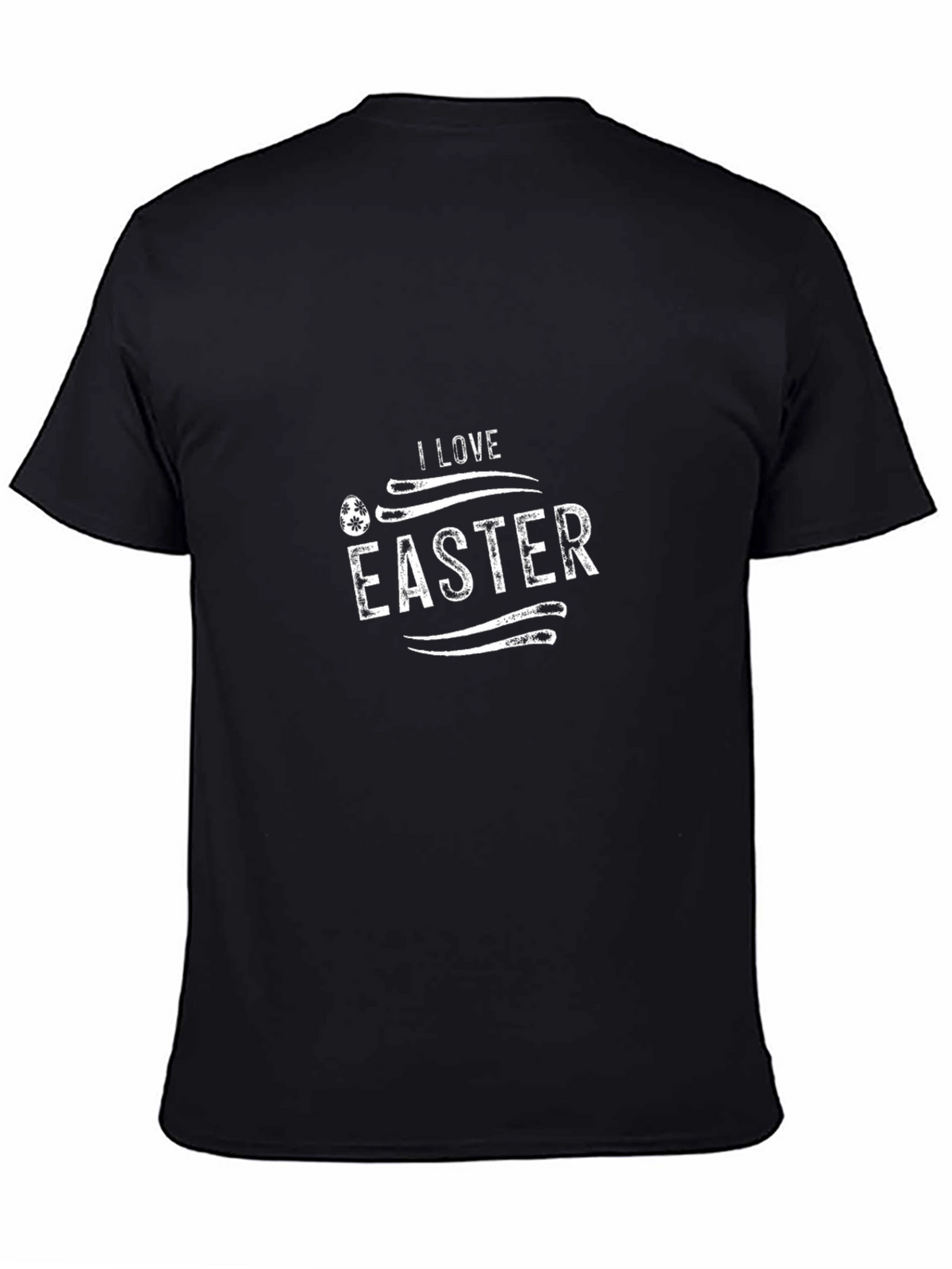 I Love Easter Graphic Print Black T-Shirt