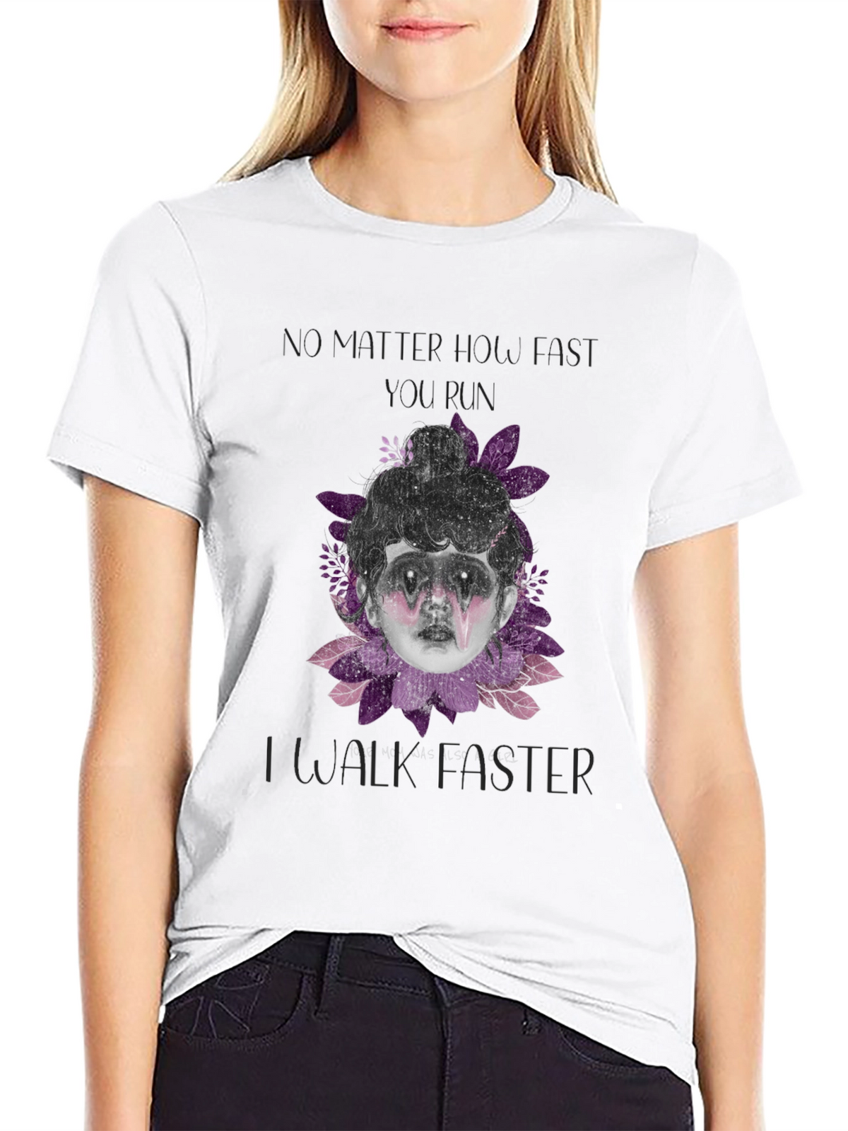 Gothic Girl T-Shirt - Dark Floral Design