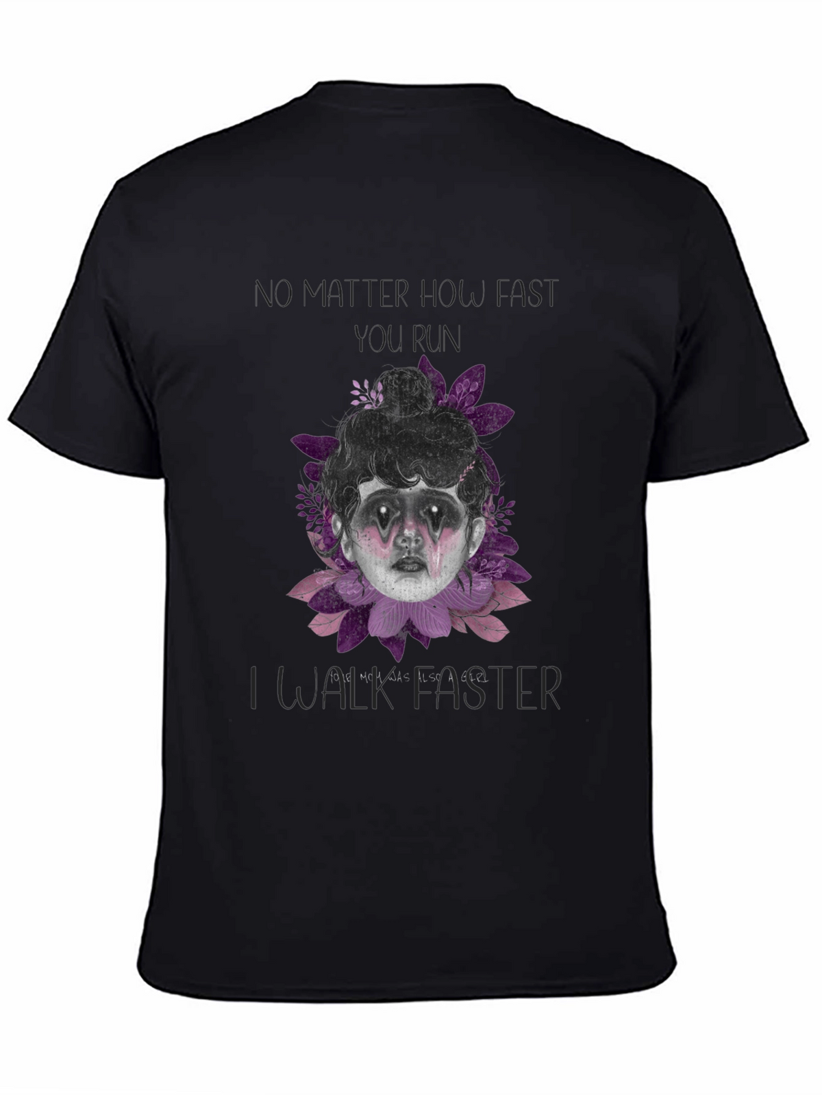 Gothic Girl T-Shirt - Dark Floral Design