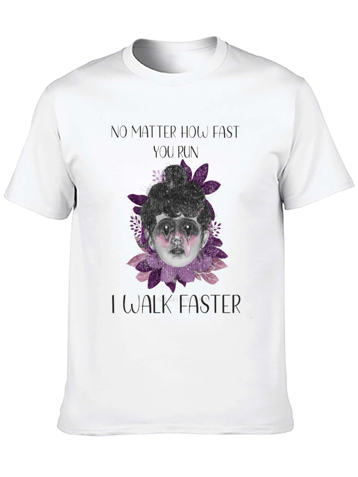 Gothic Girl T-Shirt - Dark Floral Design