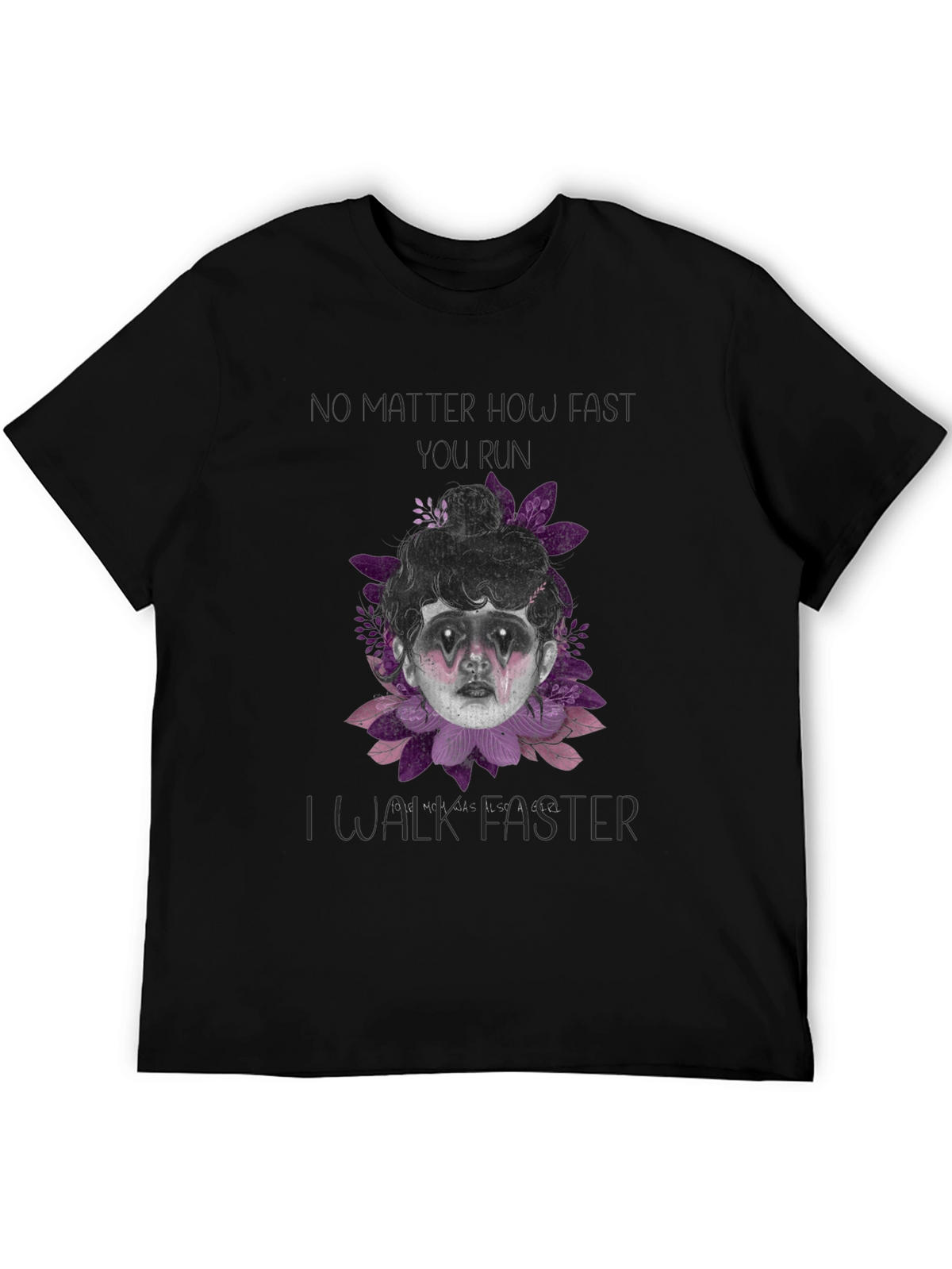 Gothic Girl T-Shirt - Dark Floral Design
