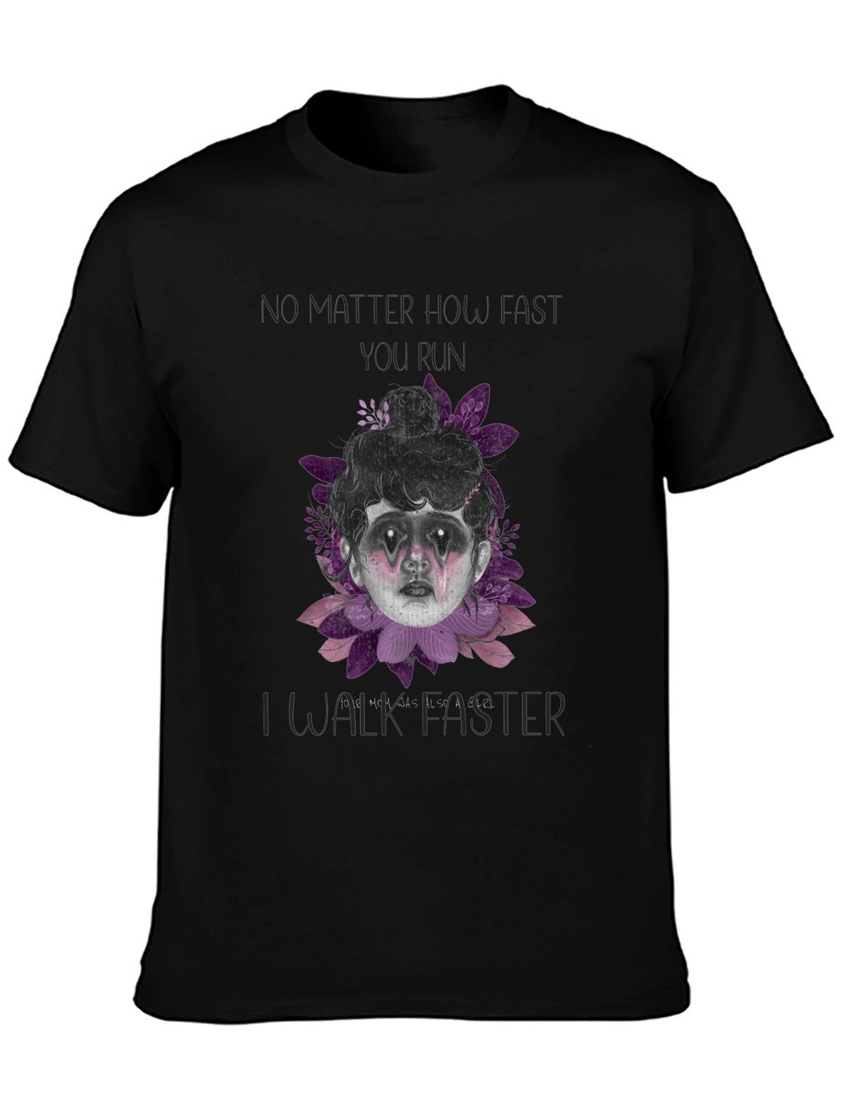 Gothic Girl T-Shirt - Dark Floral Design