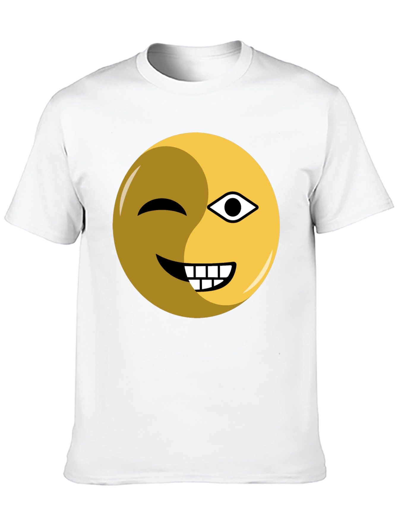 Winking Emoji Graphic Tee - Black Cotton Blend