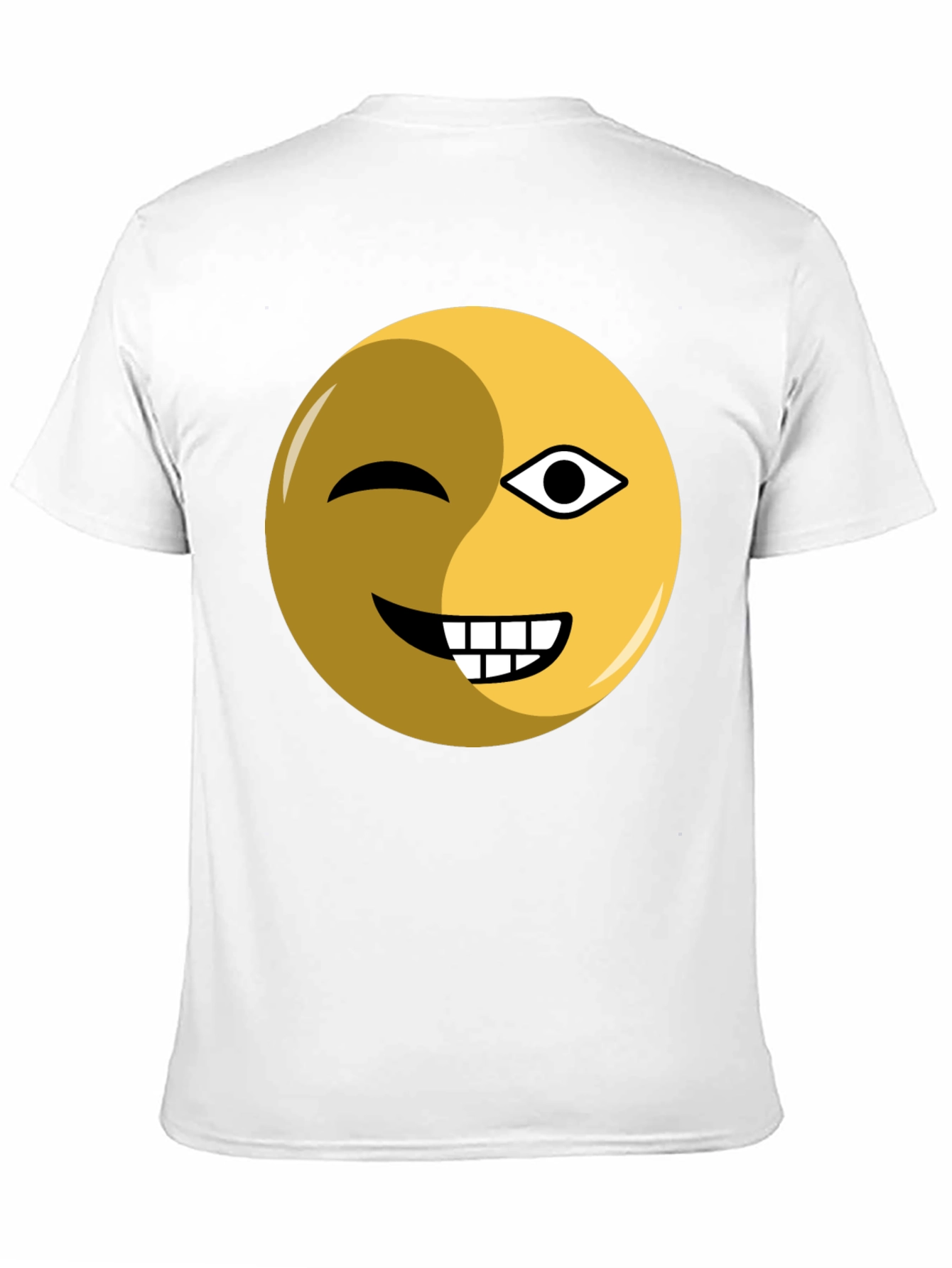 Winking Emoji Graphic Tee - Black Cotton Blend