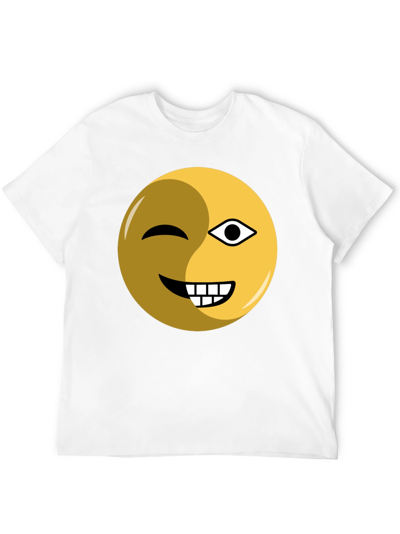 Winking Emoji Graphic Tee - Black Cotton Blend