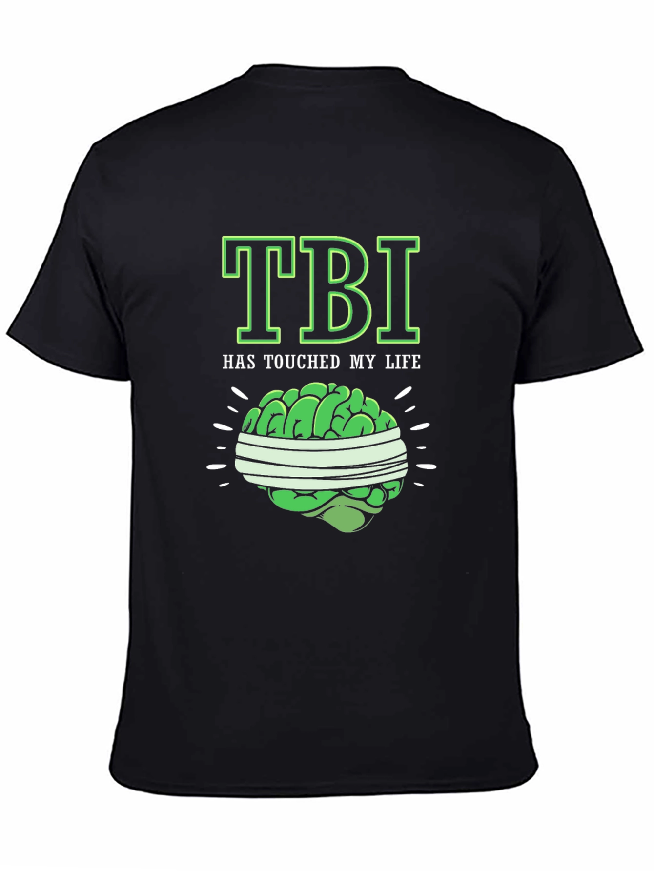 TBI Awareness Black T-Shirt Brain Injury Tee