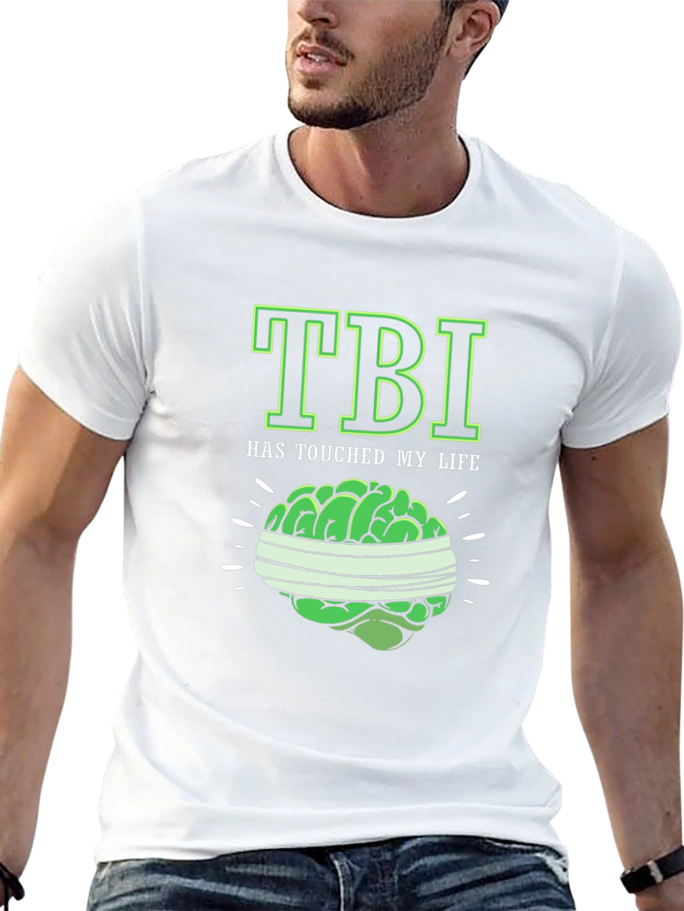 TBI Awareness Black T-Shirt Brain Injury Tee